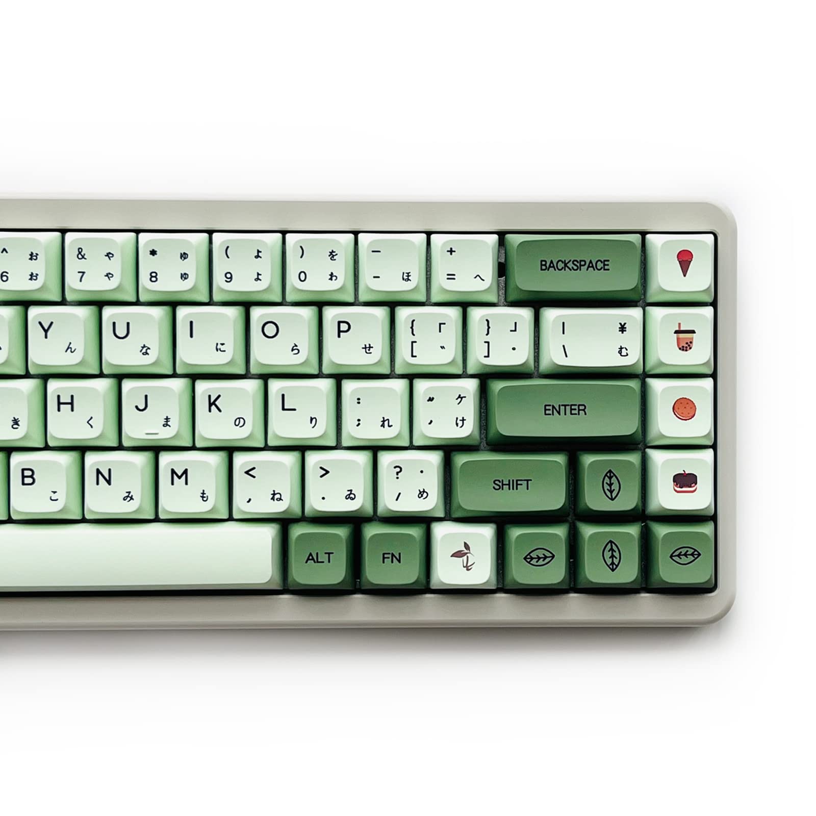 Xdk Custom Keycaps 124 Keys(Pbt Xda Dye Sub) Cute Matcha Green Japanese Keycaps Set For 60% 65% 100% Mechanical Keyboard