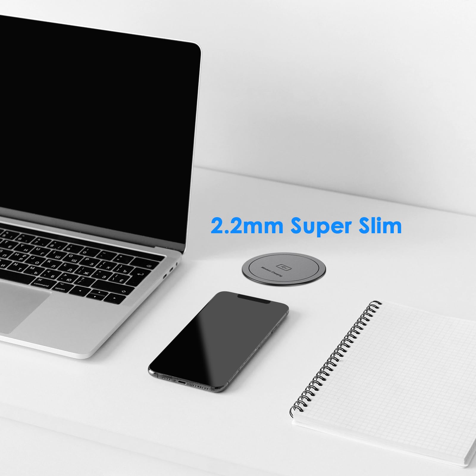 Annquan 3 Inch Pop Up Outlet With 15W Wireless Charger,15A Outlets,Pop Up Countertop Receptacle,Desk Hole Power Grommet For Kitc