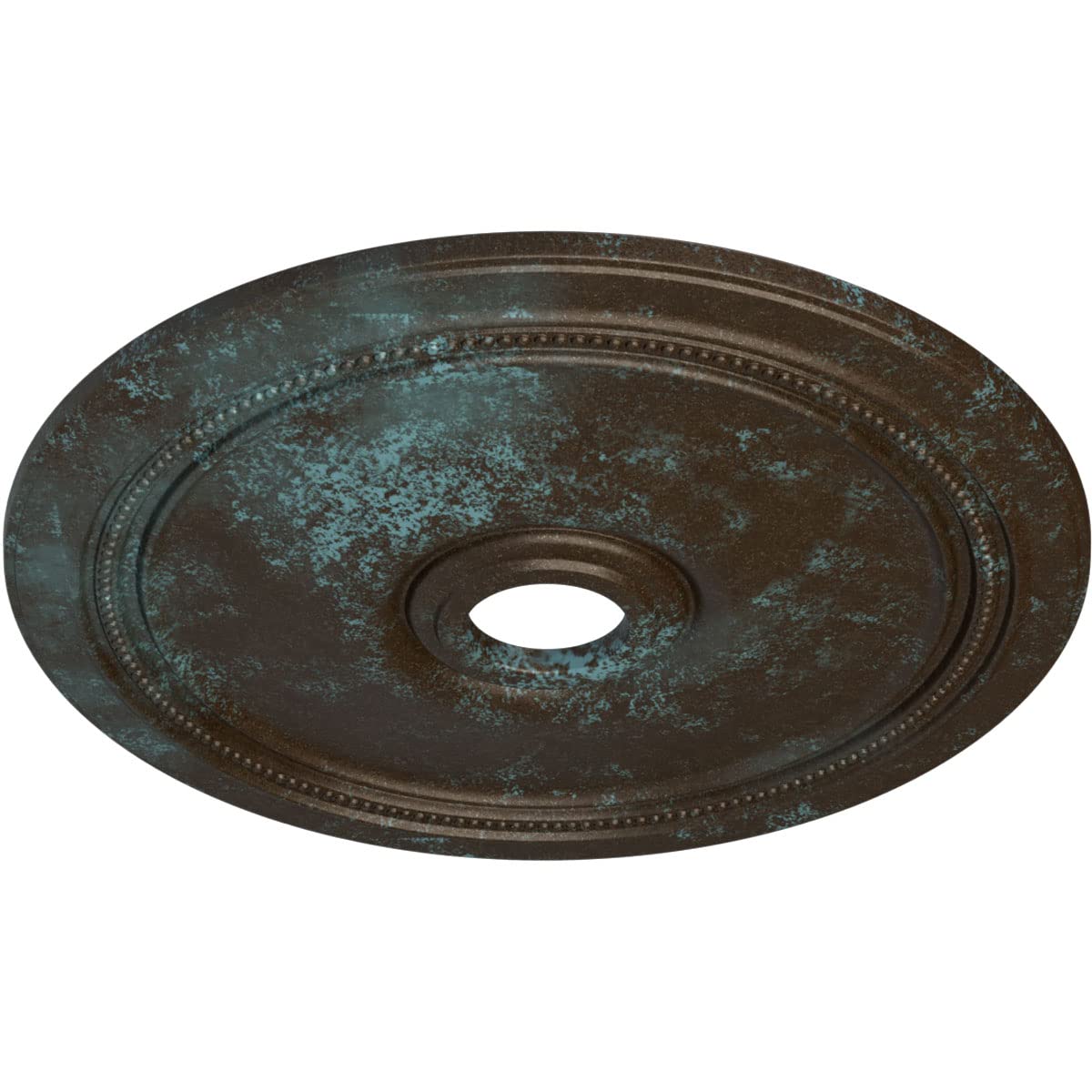 Ekena Millwork Cm24Dibbs Diane Ceiling Medallion, 24Od X 3 5/8Id X 1 1/4P (Fits Canopies Up To 6 1/4), Hand-Painted Bronze Blue