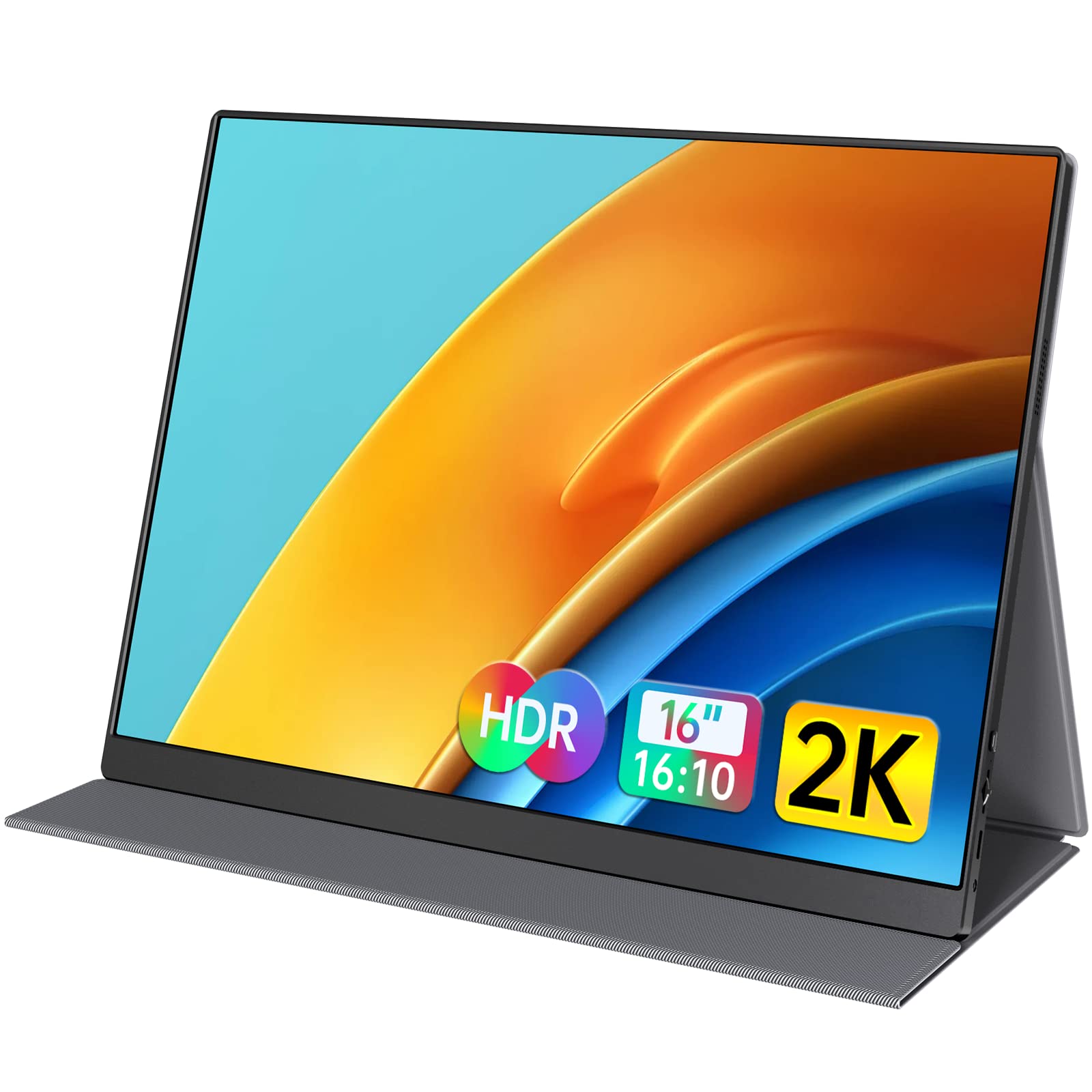 Forhelp 2K Portable Monitor 16Inch 2560X1600 Usb C Laptop Monitor Hdmi Computer Display Hdr Ips Gaming Screen W/Smart Cover & Du