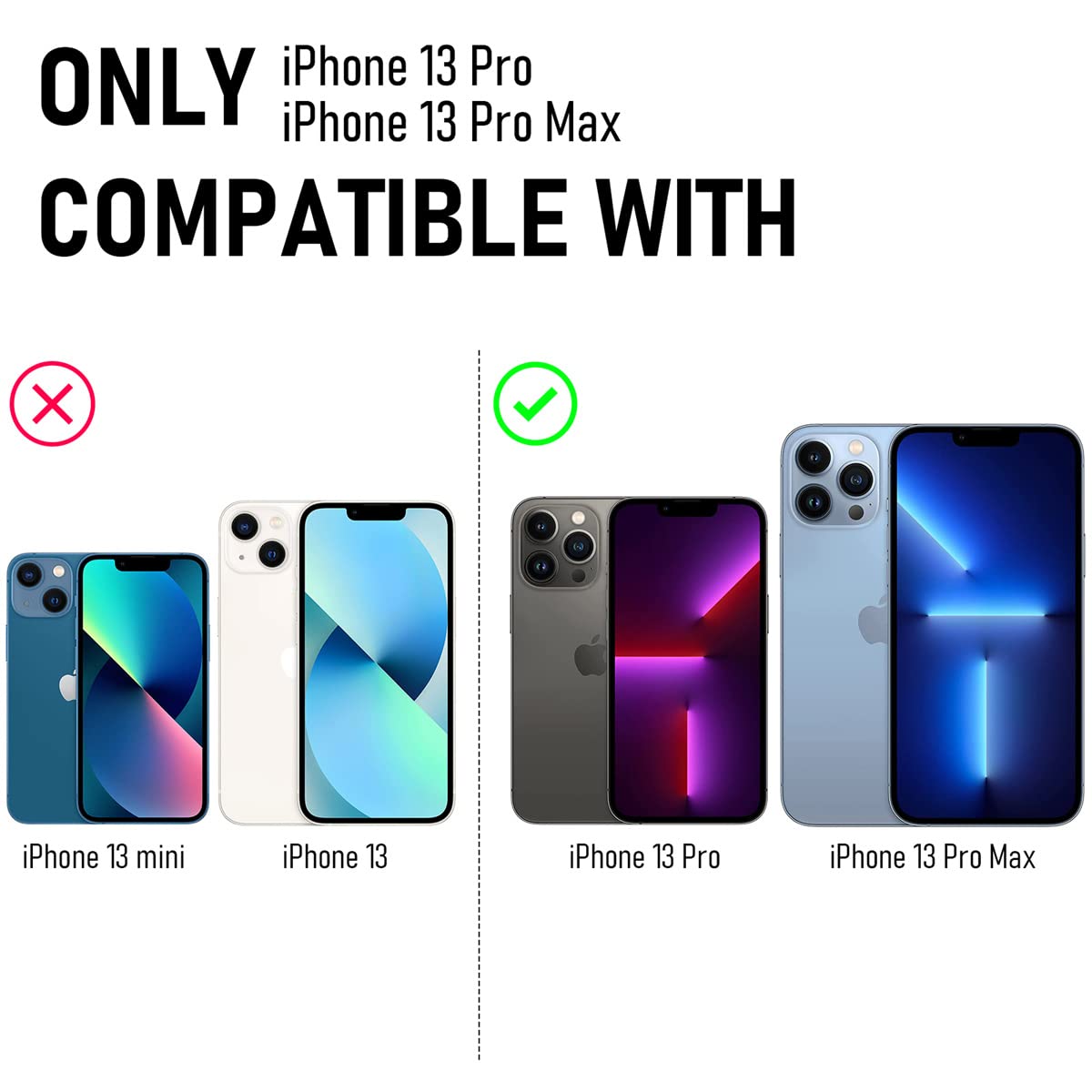 Suoman 3 Pack For Iphone 13 Pro 6.1 Inch / 13 Pro Max 6.7 Inch Camera Lens Protector, With Iphone 13 Pro Max/Iphone 13 Pro [Glit