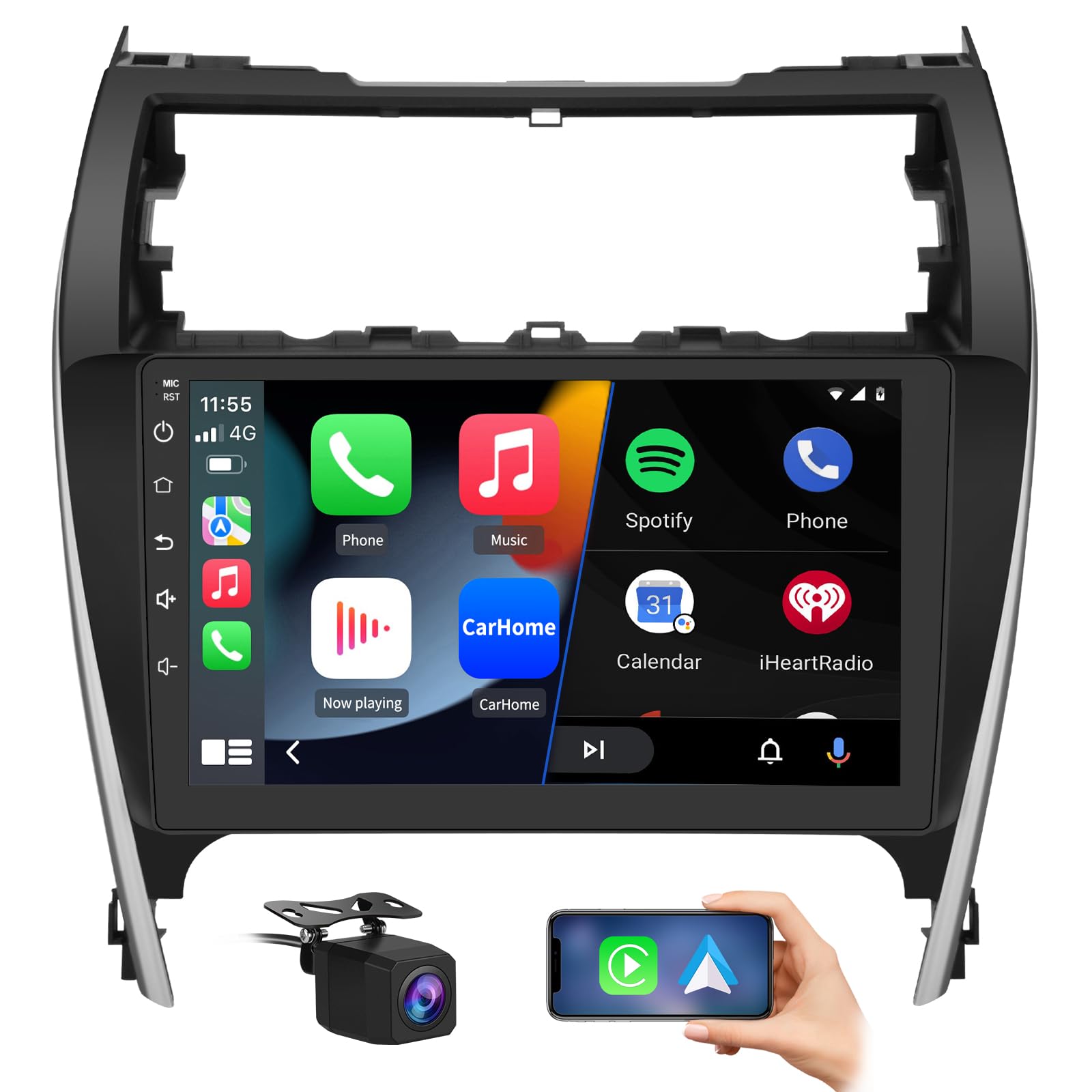 Android 13 [2Gb+64Gb] Car Radio Compatible For Toyota Camry 2012 2013 2014, 10 Inch Touch Screen With Gps/Fm/Wifi/Usb/Reverse Ca