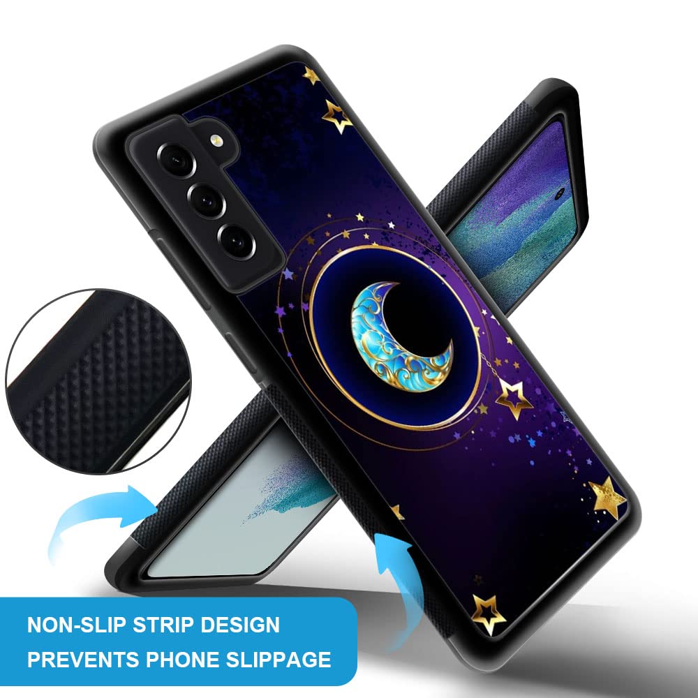 ZHEGAILIAN Samsung Galaxy S23 Phone Case Shockproof Non-Slip Soft TPU PC Bumper Moon Star Mandala 6.1 inch