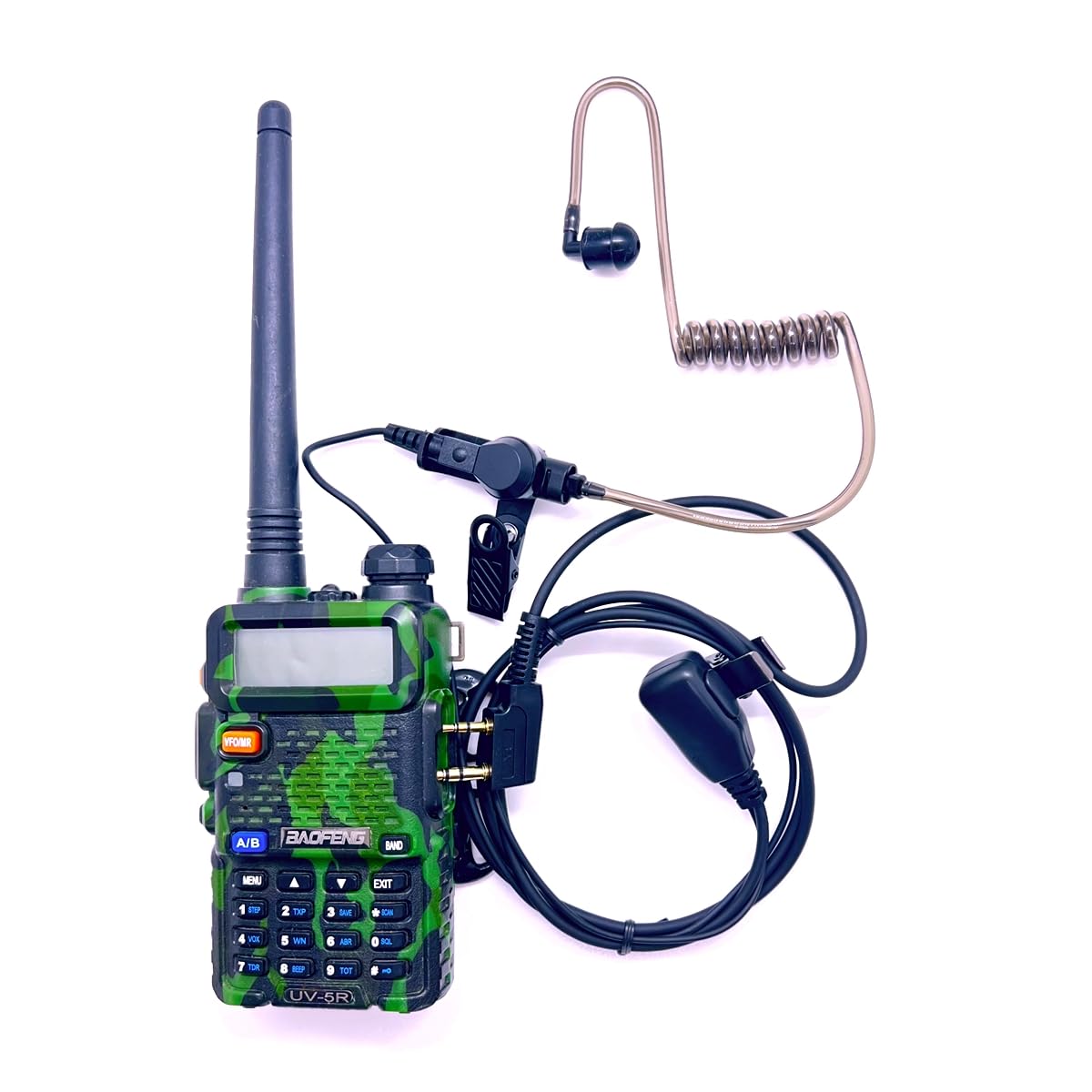 Covert Air Acoustic Tube Earpiece With Mic For Baofeng Uv 5R Two Way Radio, Surveillance Headset And Ptt Compatible With Walkie