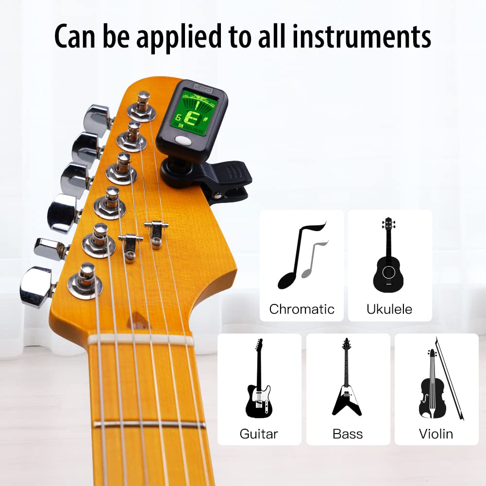 Joyo Clip On Tuner Digital Electronic Tuner For Guitar, Bass, Ukulele, Violin, Mandolin, Banjo Acoustics Calibration Tuner (Jt 0
