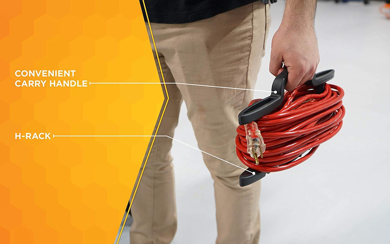 Woods Rack Cord Management System With Three Outlet Power Tap