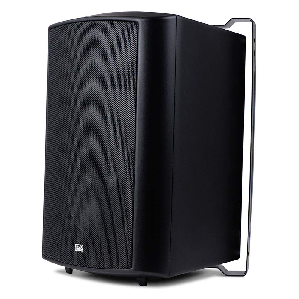 OSD 8' Outdoor Patio Speaker Pair, Weatherproof IP54 Rated Aluminum Grilles, Black AP840