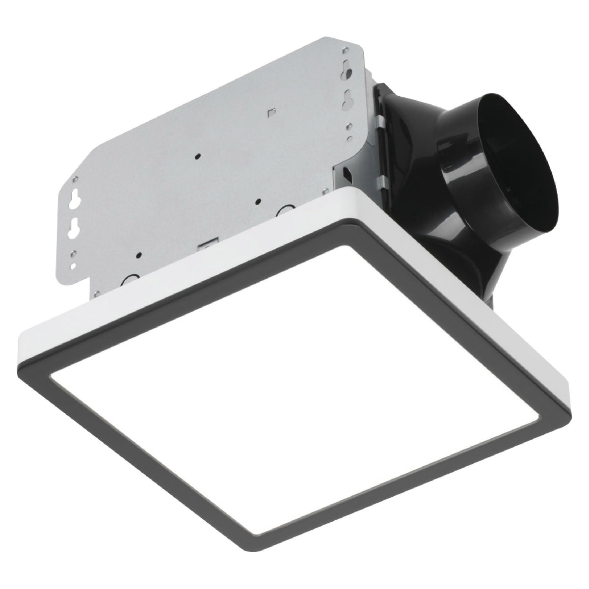 Homewerks 7105 12 Mb Bathroom Fan With Light 100 Cfm 2 Sones Matte Black Square Ventilation Fan With Dimmable Led Light And Magn