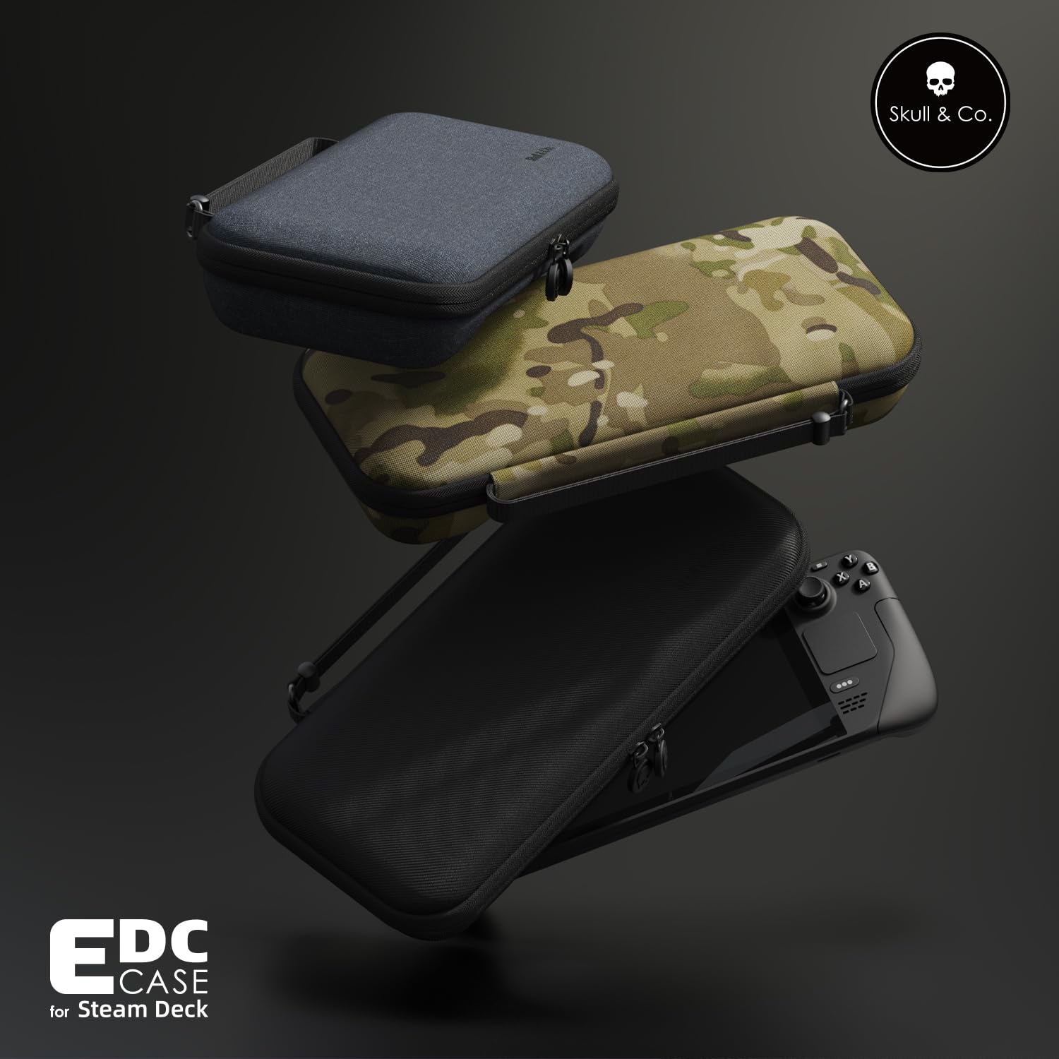 Skull & Co. Edc Case: Slim Carrying Case For Steam Deck- Multi-Camo