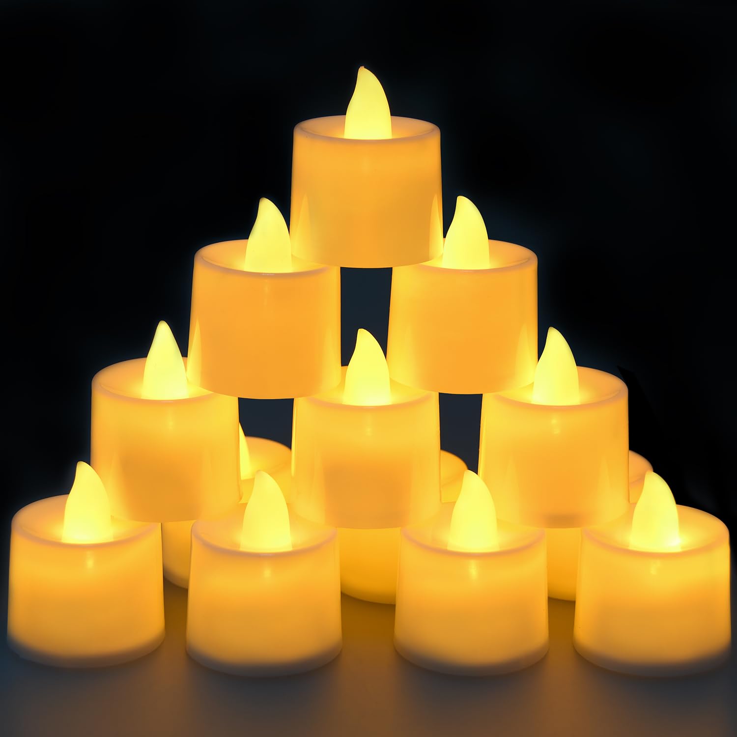 KOABY 50 Pack Flameless Votive Candles, Last8H+, Warm Yellow Light, No Timer or Flickering