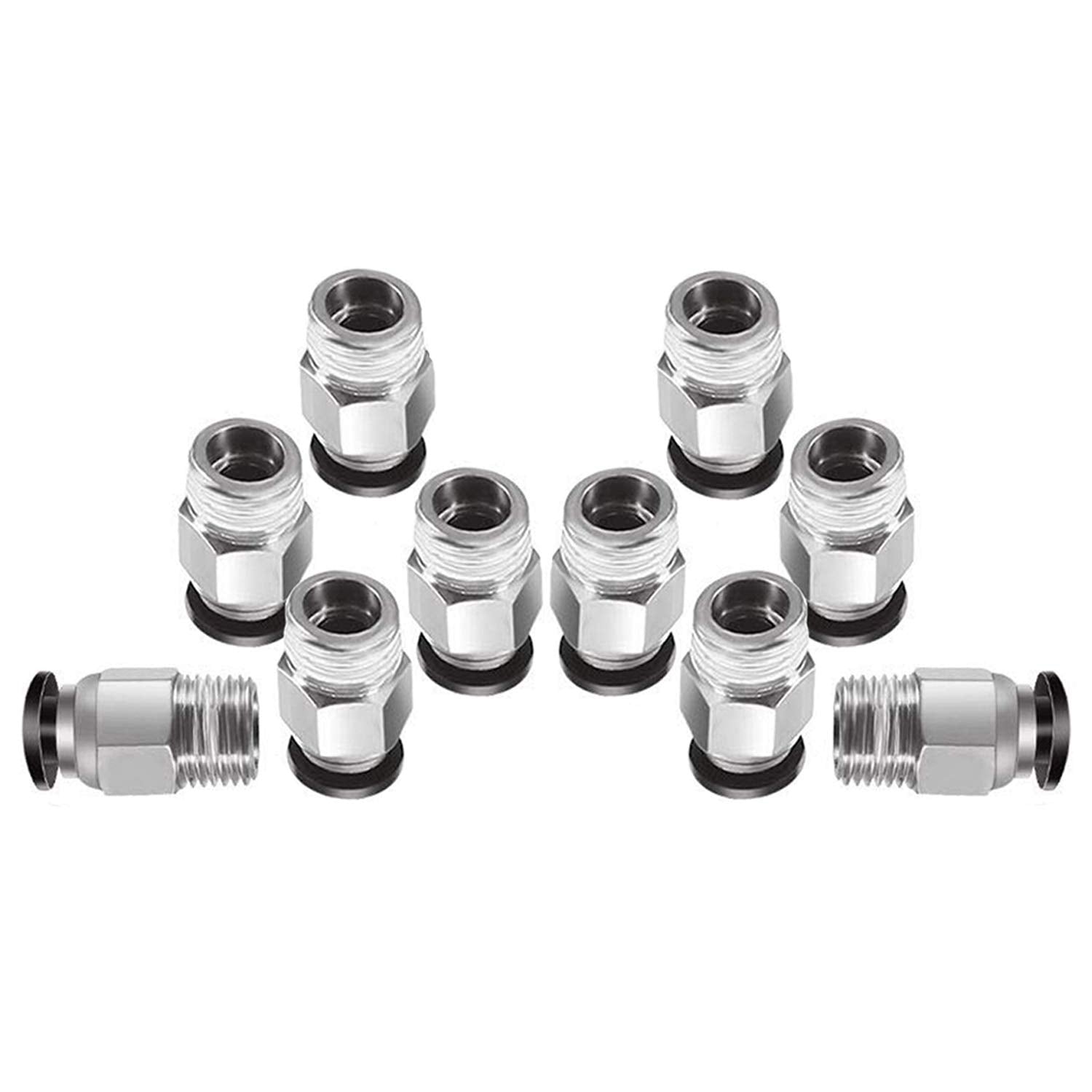 Excelfu 20 Pack Pc4 M10 Male Straight Pneumatic Ptfe Tube Push In Quick Fitting Connector For E3D V6 Long Distance Bowden Extrud