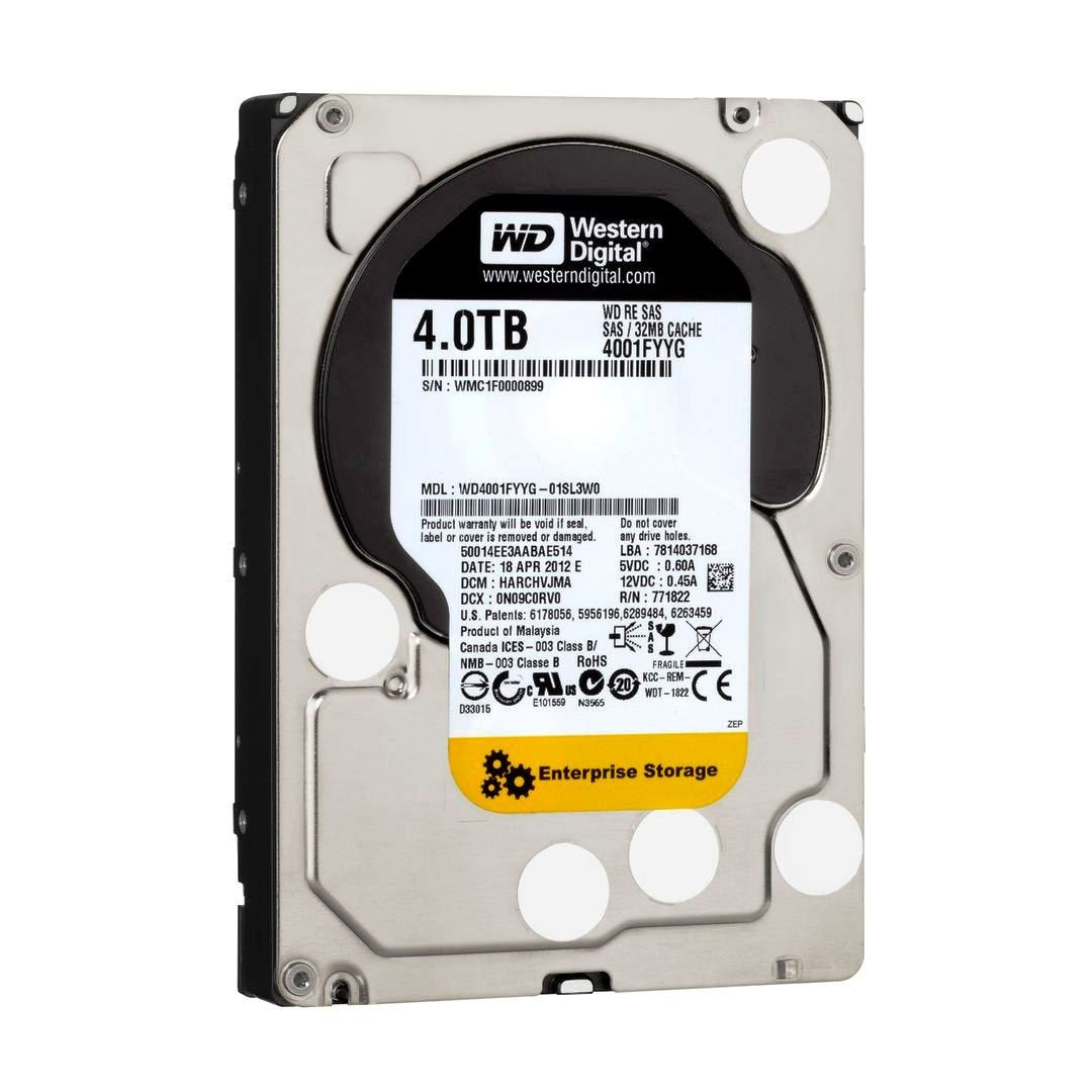Wd Re Sas 4 Tb Enterprise Hard Drive: 3.5 Inch, 7200 Rpm, Sas, 32 Mb Cache   Wd4001Fyyg