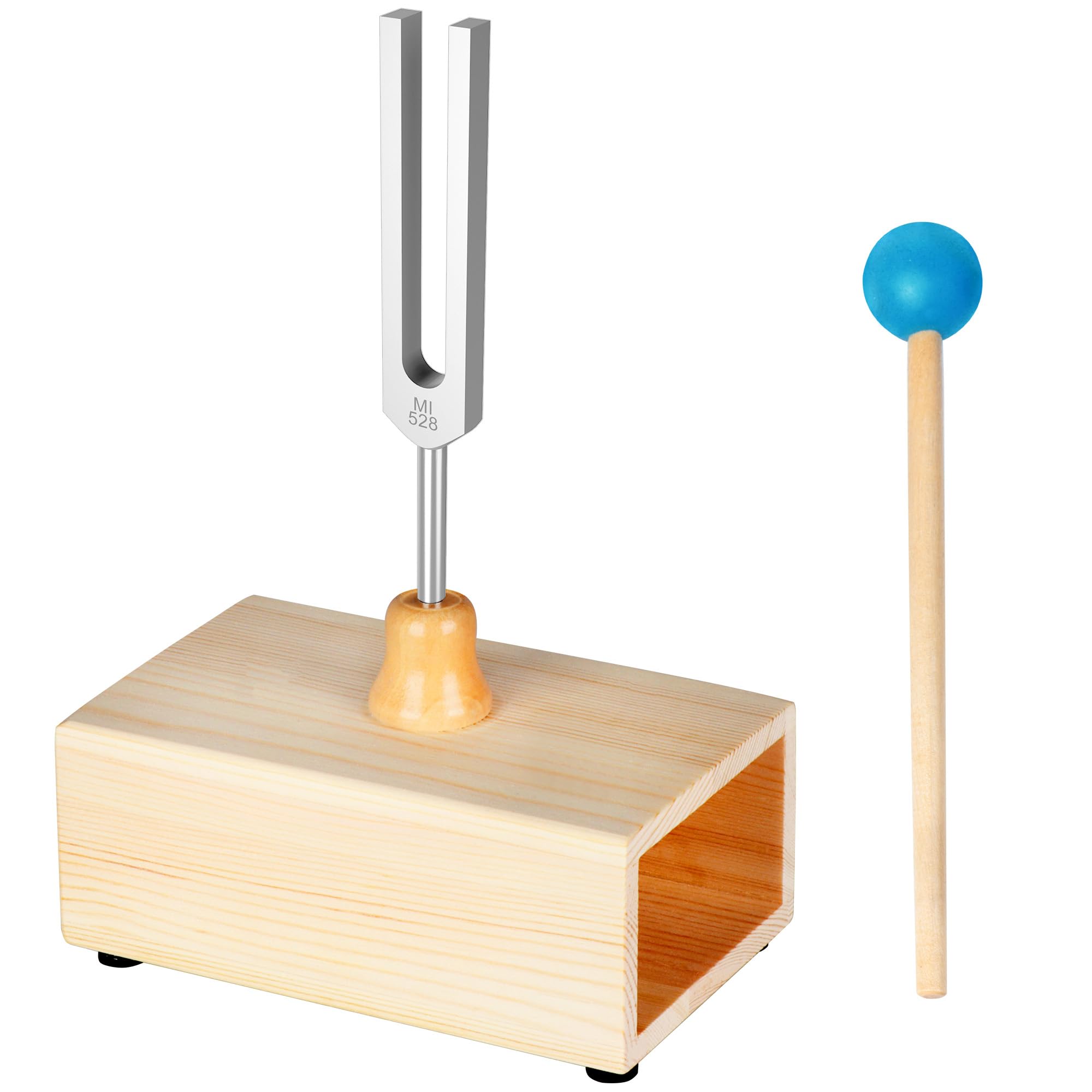 Didibirdi 528 Hz Tuning Fork With Exquisite Wooden Resonance Box,Aluminum Alloy Material With Silicone Hammer, For Reduce Stress