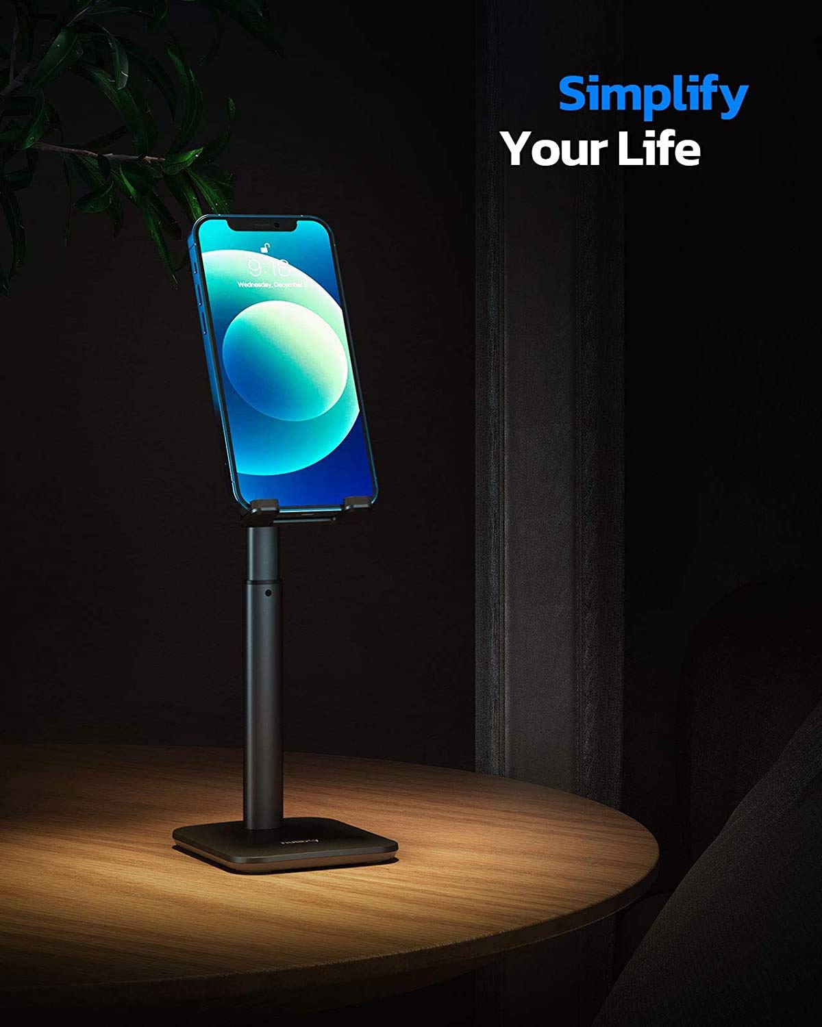 Nulaxy Phone Stand, Height Angle Adjustable Cell Phone Stand, Phone Holder For Desk Compatible With Phone 16 15 14 13 12 Mini 11 Pro Xs Max Xr X 8 7 6 6S Plus, All Smartphones (4 8 Inches)   Black