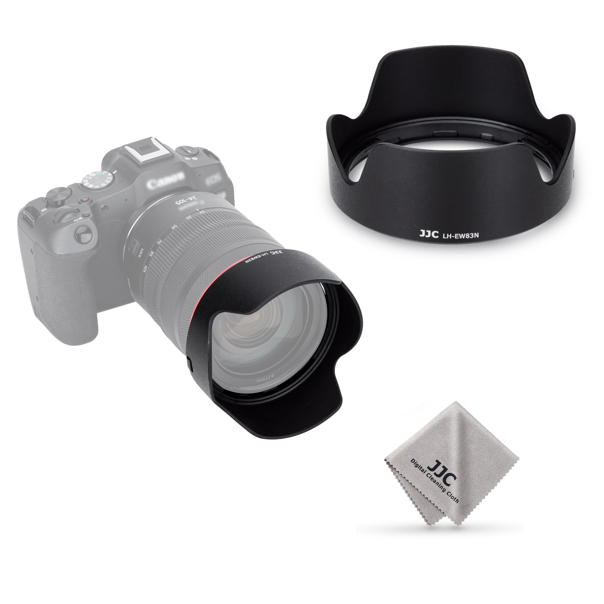 Jjc Ew 83N Reversible Lens Hood Shade For Canon Rf 24 105Mm F4L Is Usm Lens On Canon Eos R8 R6Ii R6 Rp 6D2 5D4 5D3 Replace Ew 83