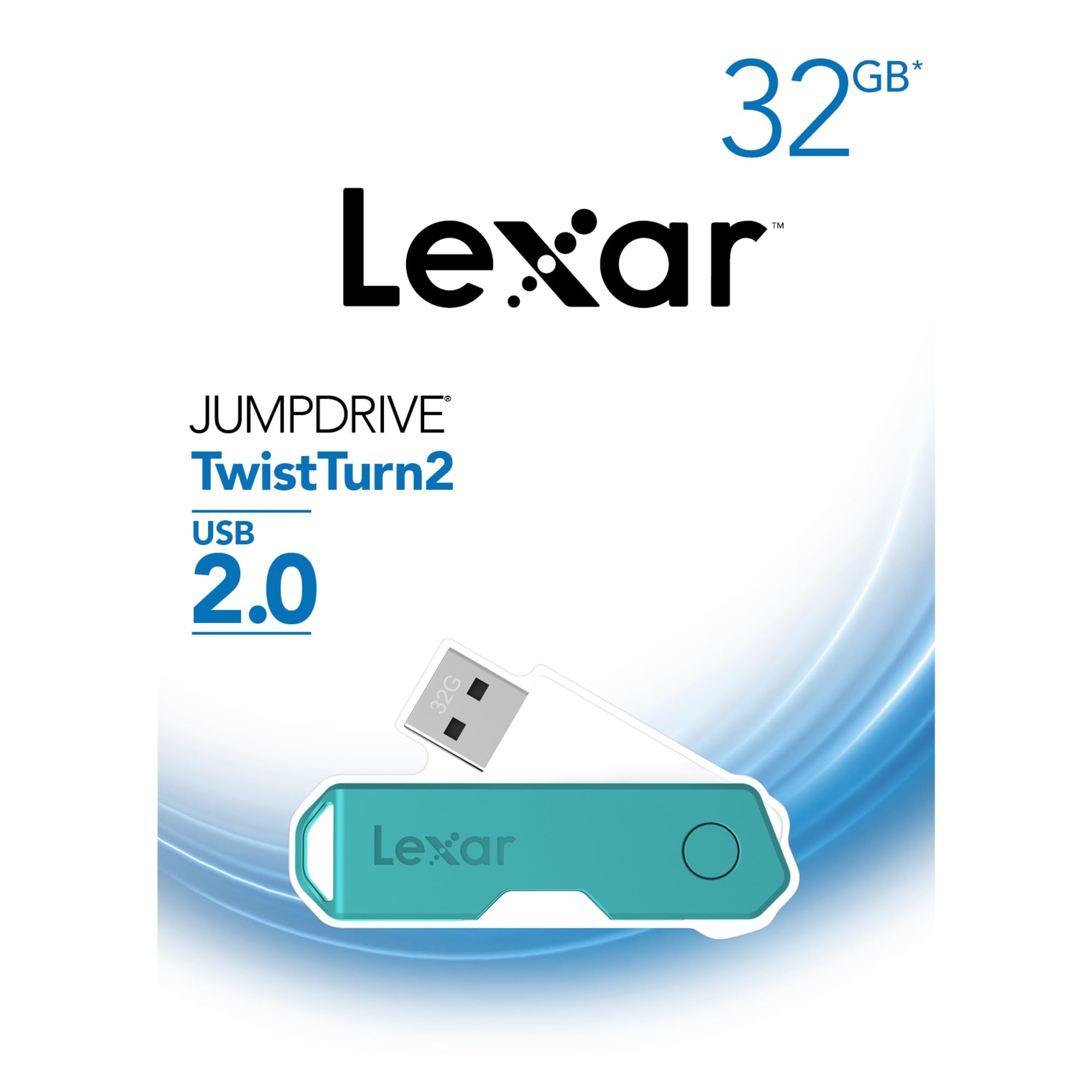 Lexar Jumpdrive Twistturn2 Usb 2.0 Flash Drive, 64Gb, Assorted Colors, Ljdtt2 64Gabod20