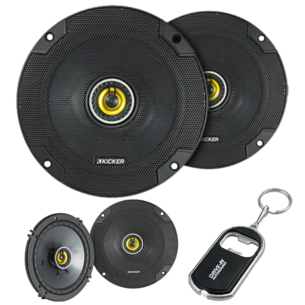 KICKER 46CSC54 CS Series 5-1/4 2-Way Coaxial Speaker with 46CSC654 6.5 Speakers