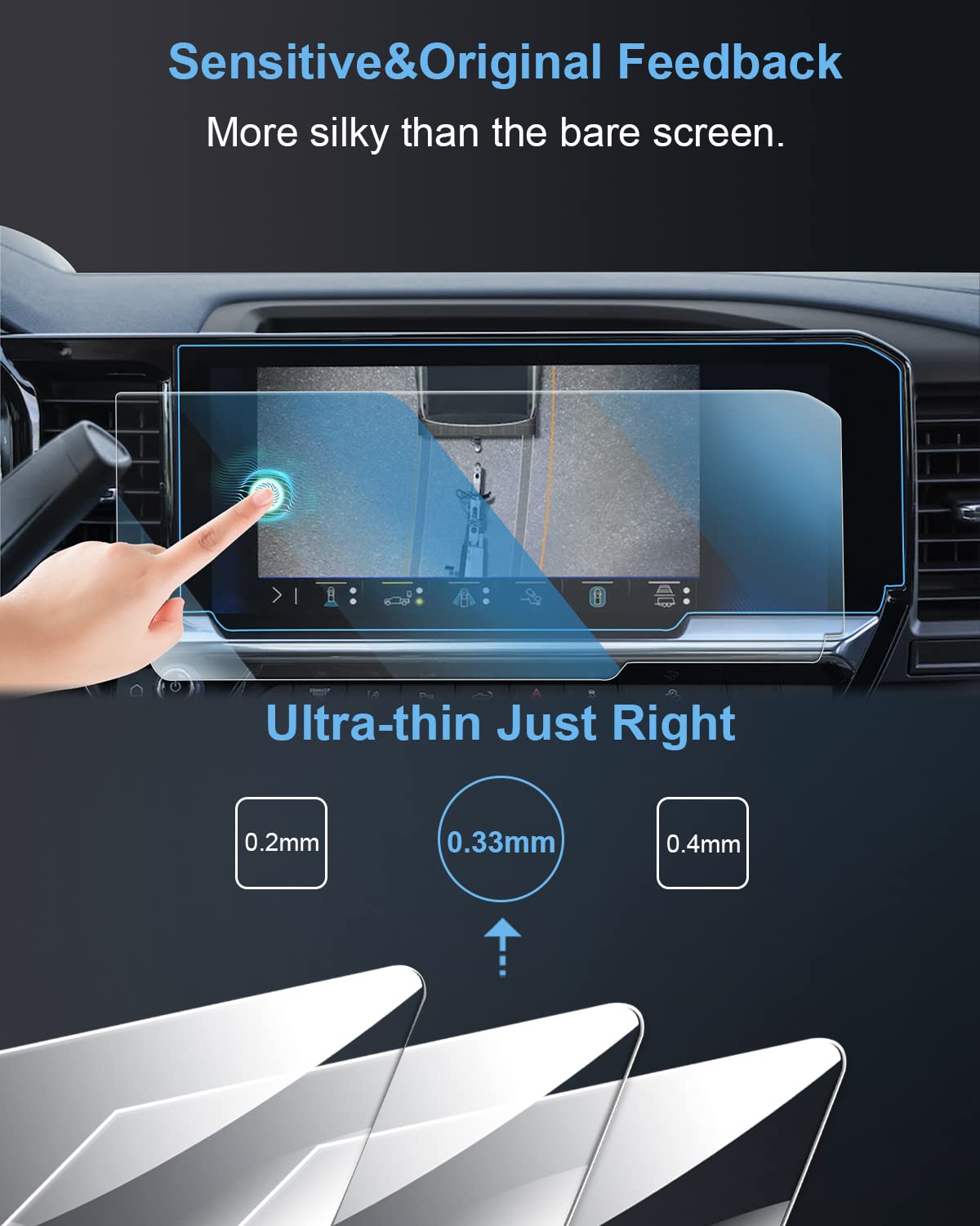 Weipin For 2022 2024 Silverado& Sierra 1500/2024 Silverado& Sierra (No Buttons On The Screen) 13.4+12.3 Inch Screen Protector Fo