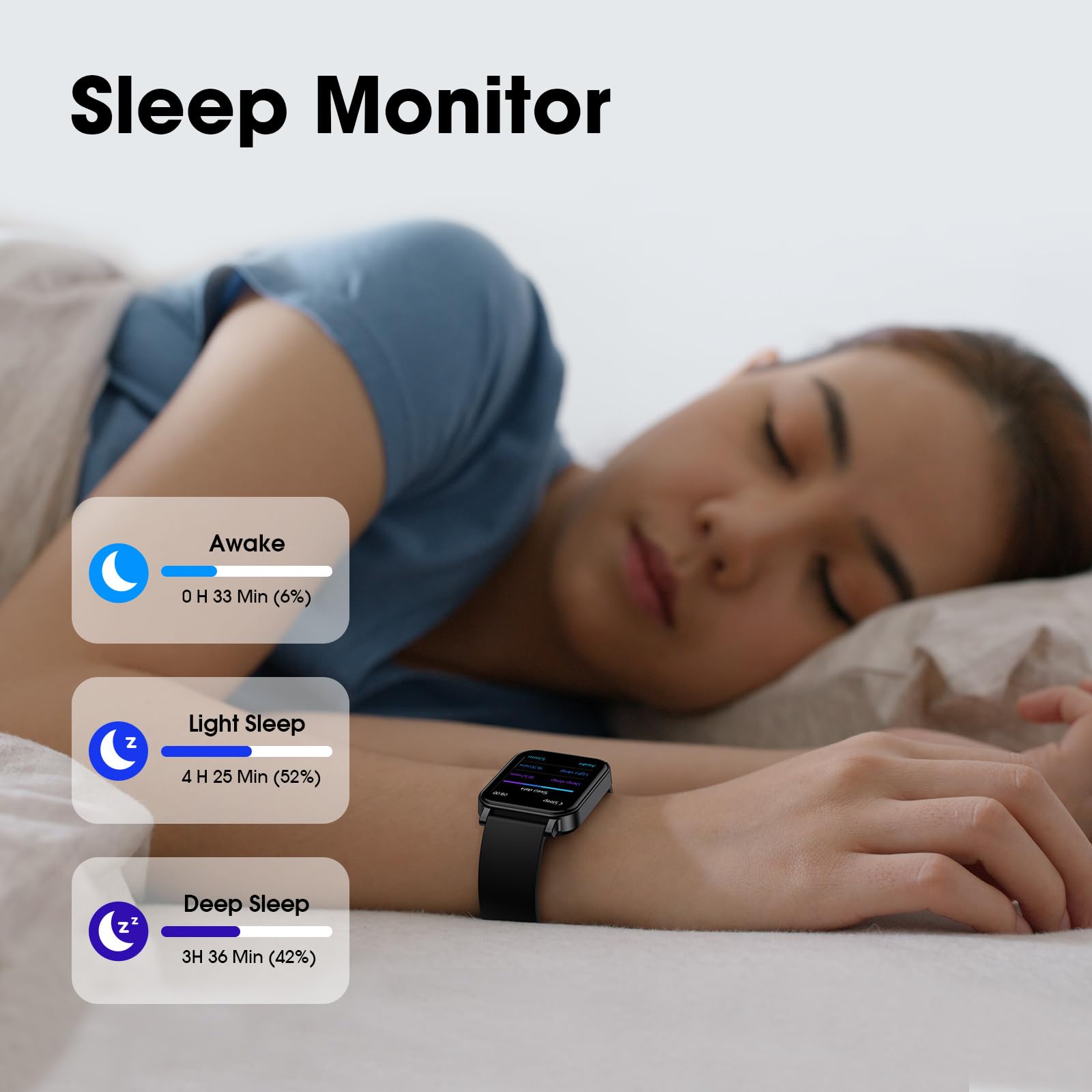 Kummel Smart Watch For Girls Boys Teens No App/Phone Required, Fitness Watches For Kids With Heart Rate, Sleep Monitor, Step Cou