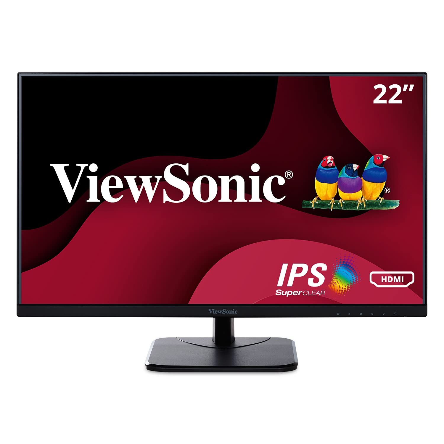 Viewsonic Va2256 Mhd 22 Inch Ips 1080P Monitor With Ultra Thin Bezels, Hdmi, Displayport And Vga Inputs For Home And Office, Blu