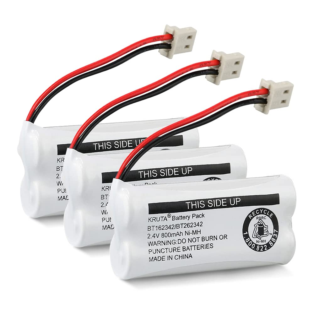 Kruta Bt162342/Bt262342 Bt183342/Bt283342 Bt166342/Bt266342 2.4V 800Mah Cordless Phone Battery Pack, Compatible With Vtech Cs611