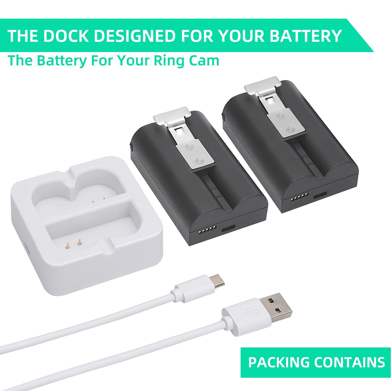 2 Pack 6040Mah Replacement Battery With Charger Station For Ring Doorbell 2/3/4, Spotlight Camera & Stick Up Cam Indooor And Out