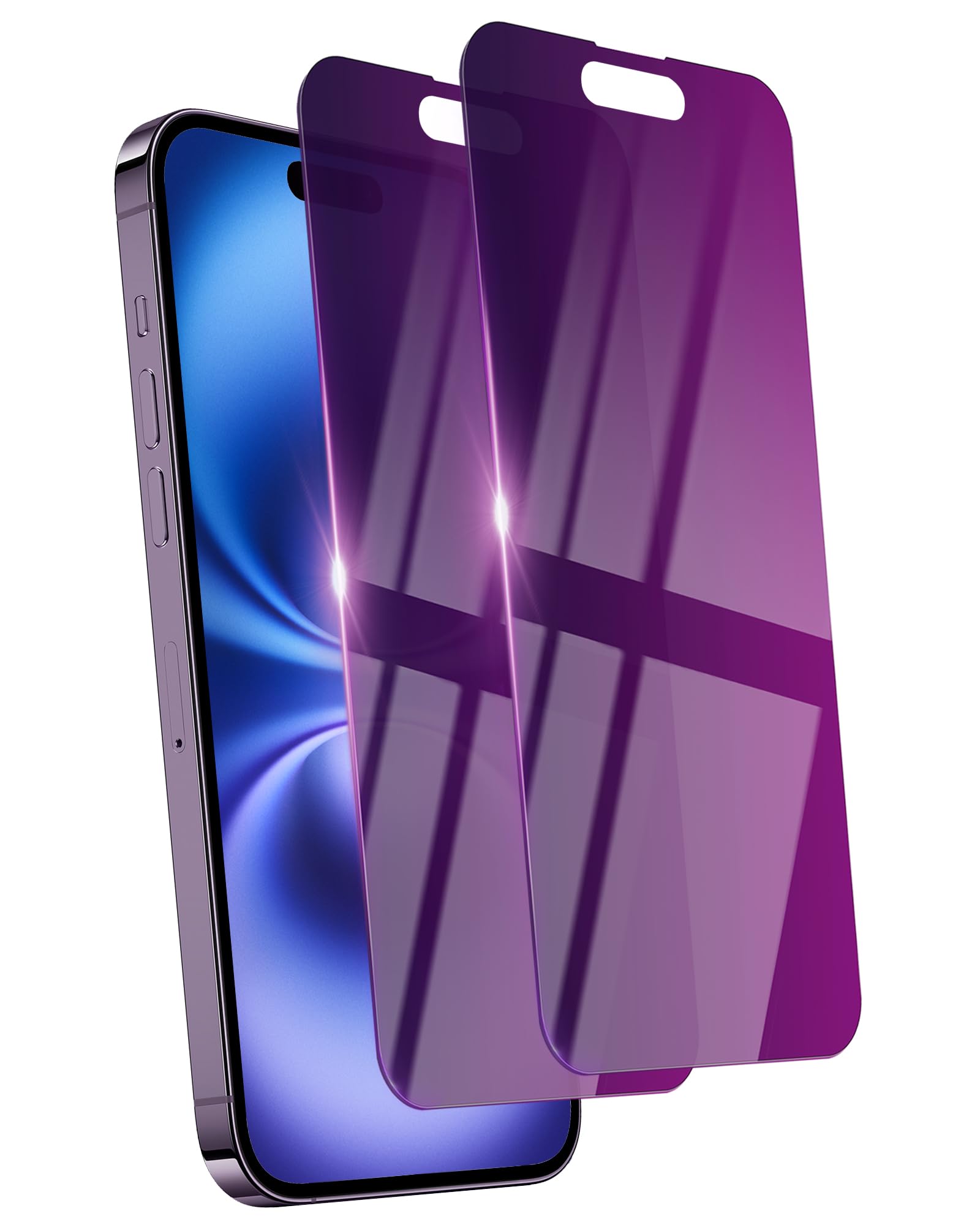 Ifaeveus 2 Pack Privacy Screen Protector For Iphone 16 Tempered Glass 6.1Inch Private Saver Anti Spy Anti Blue Light Eye Protect