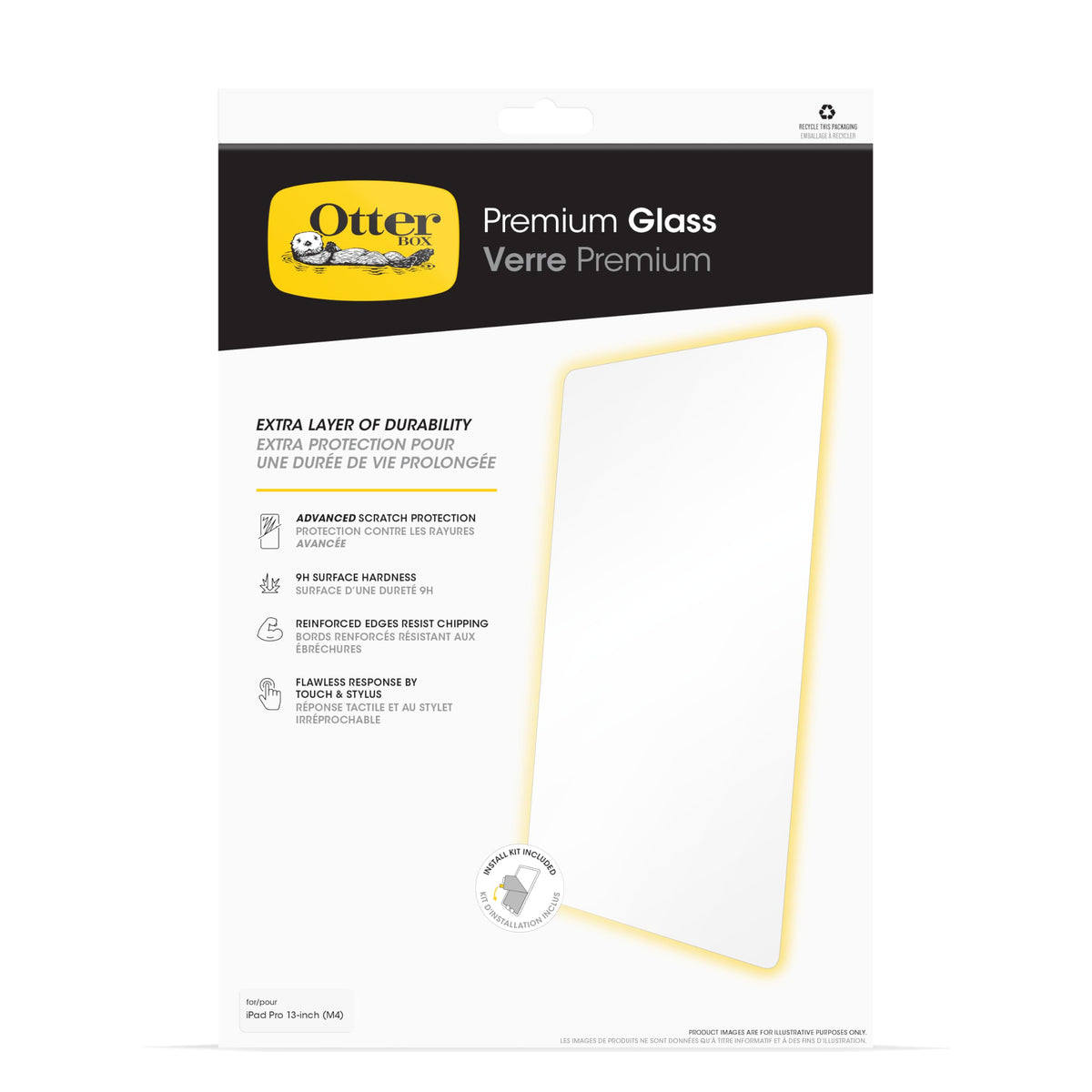 Otterbox Premium Glass Screen Protector Antimicrobiral For Ipad Pro 13 Inch (M4) (2024), Scratch Protection, Flawless Touch Resp