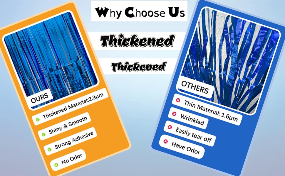 2 Pack Blue Door Streamers Party Decorations 3.3Ft X 6.6Ft,Blue Tinsel Foil Fringe Streamers Backdrop For Birthday,Graduation,Oc