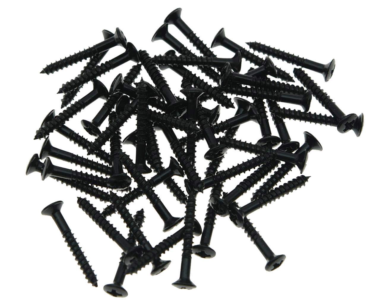 Pack of 50 Guitar Humbucker Pickup Ring Mounting Screws Pickup Frame Surround Screws for Les Paul SG Black