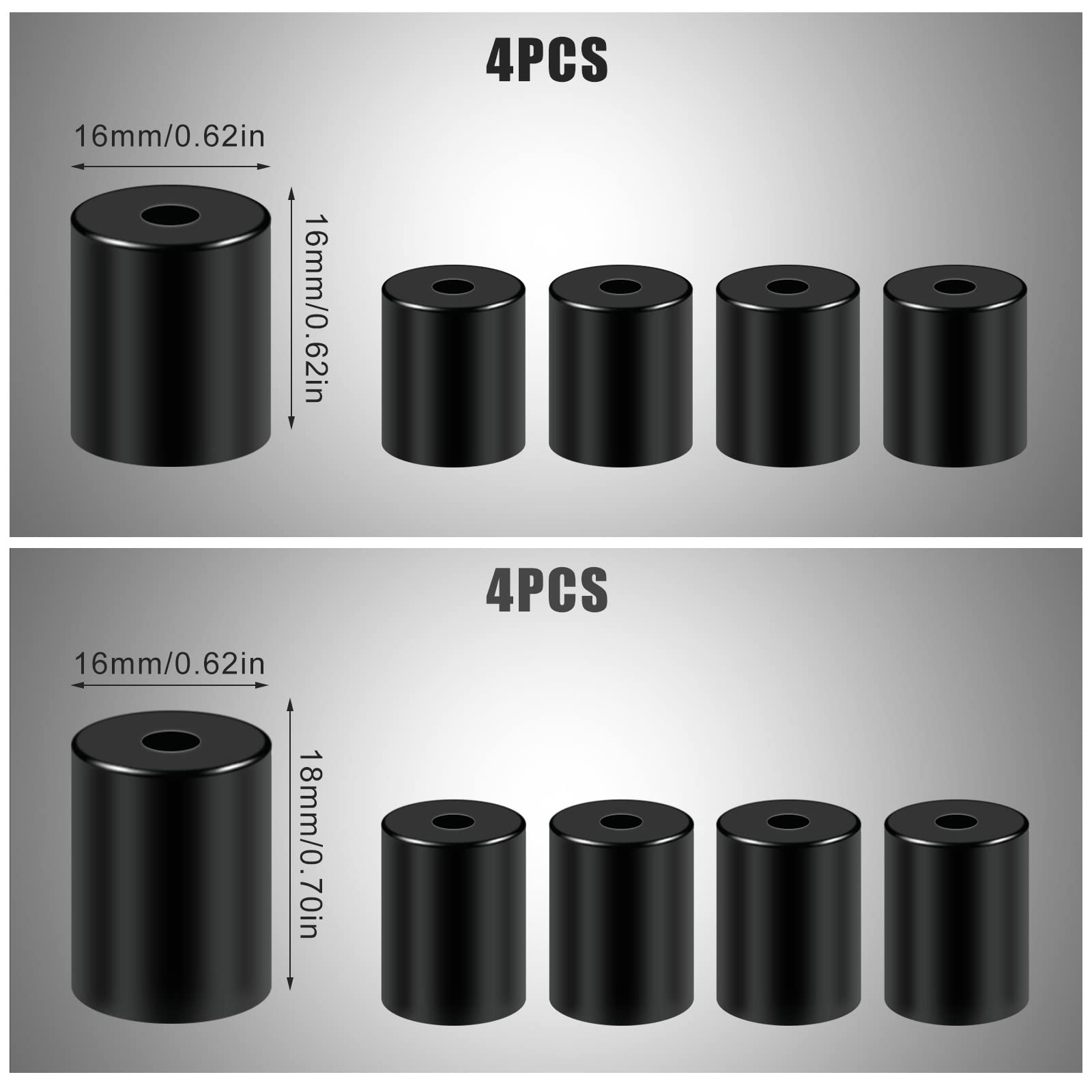 Aiex 8Pcs 3D Printer Heat Bed Leveling Parts, Solid Heat Bed Silicone Leveling Column Replacement Spring Heat Resistant 3D Print