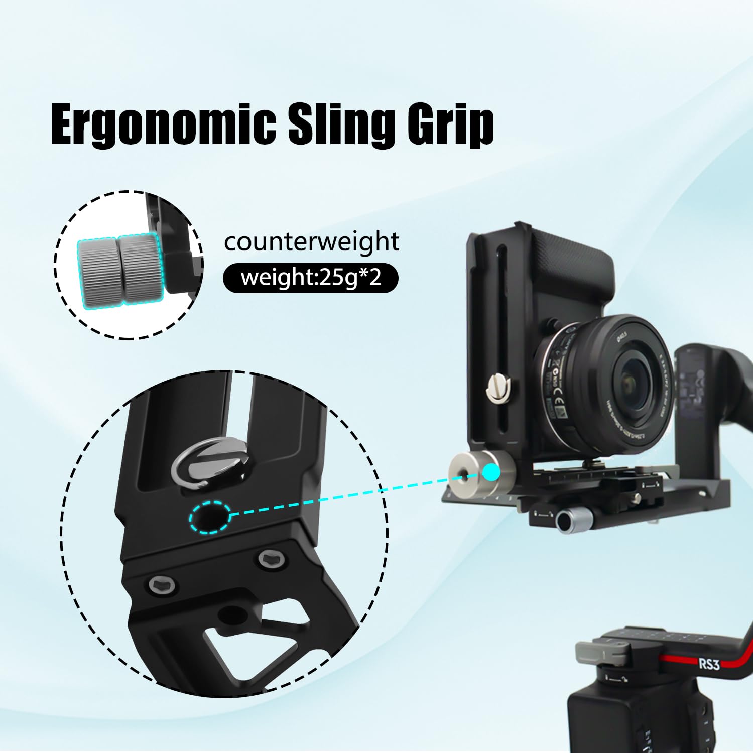 Wewoga Aluminum L Bracket Horizontal Vertical Switching Gimbal L Handle Camera Quick Release Tripod Plate Compatible With Dji Ro