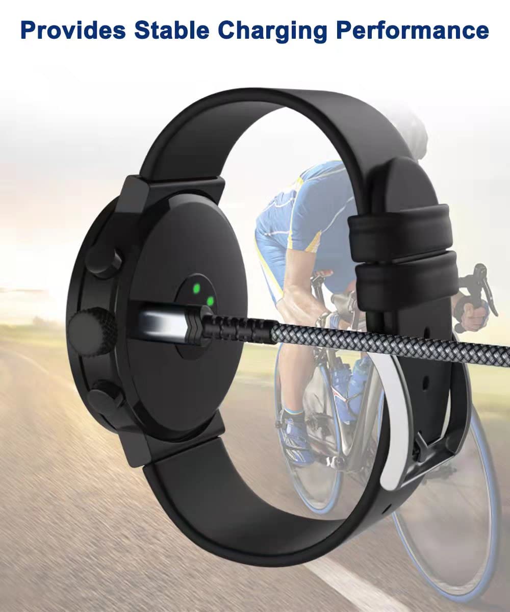 Itramax Garmin Watch Charger Cable 4Ft 2Pack,Braided Garmin Fenix Charging Cord For Fenix 8 7 7X 7S 6 E Solar,Forerunner 965 955 265 255 245 165 55 45,Venu 3 Sq,Instinct,Vivoactive 5 4,Epix Pro,Tactix