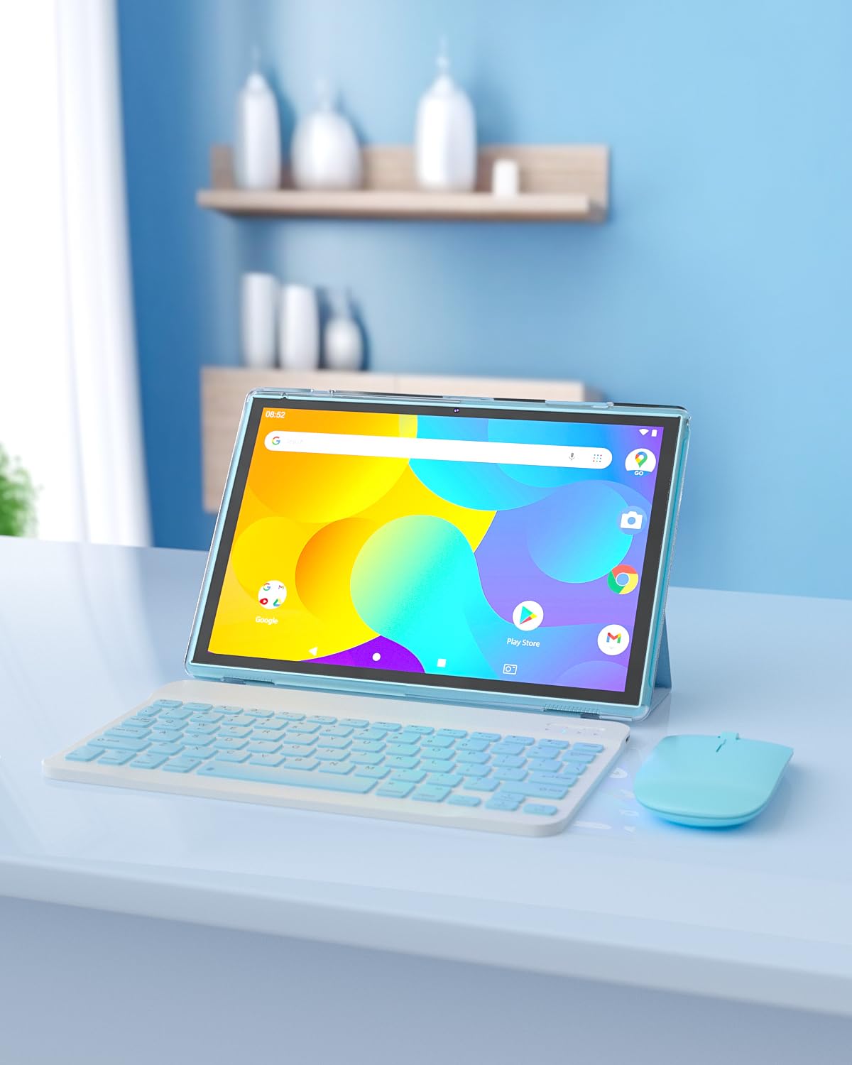 Tablet 2 In 1 Tablet With Keyboard Including Case Mouse Stylus Touch Screen Protector Film, 10 Inch Tablet Android 11.0 Tablets