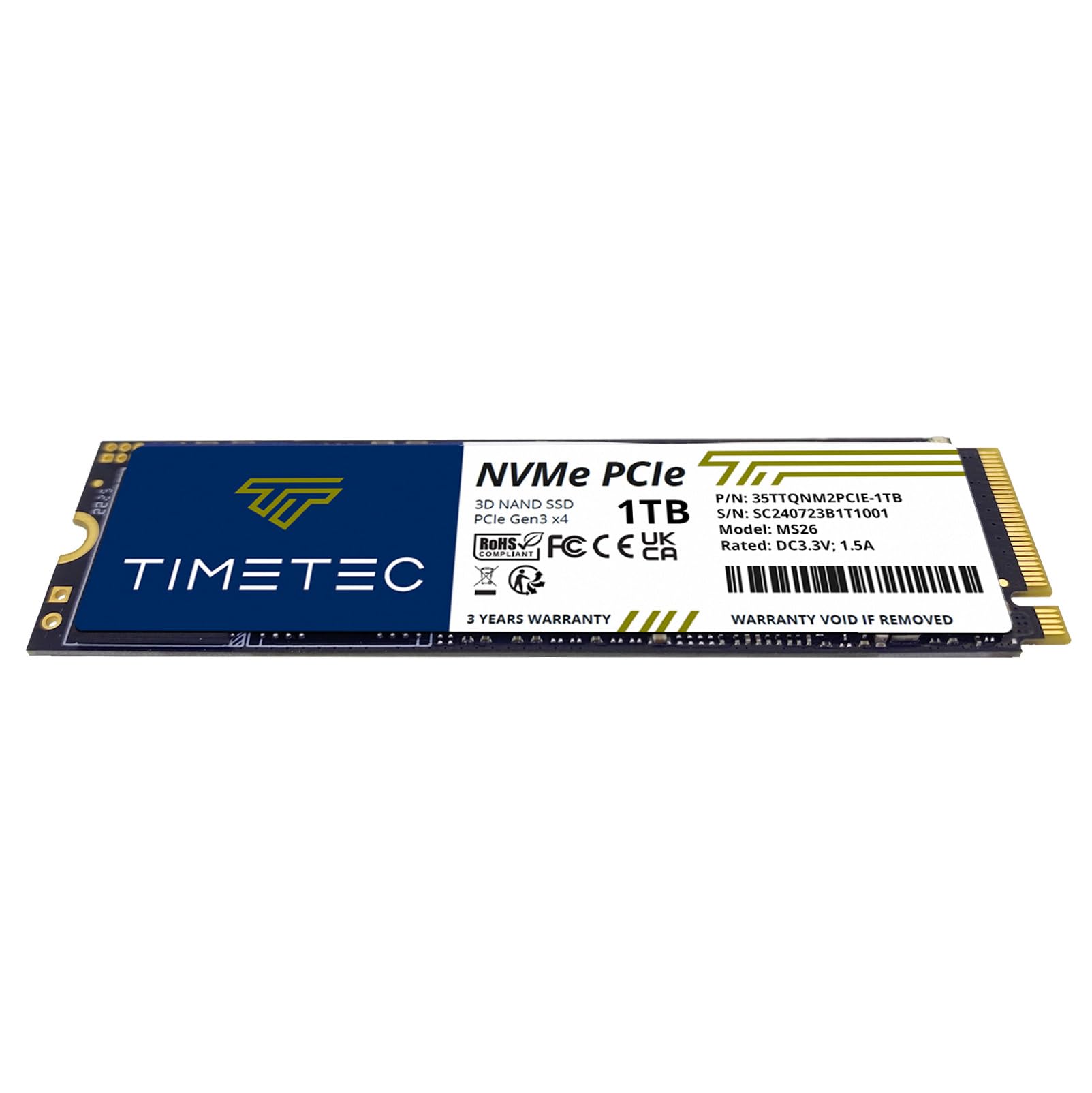 Timetec 1Tb Ssd Nvme Pcie Gen3X4 8Gb/S M.2 2280 3D Nand High Performance Slc Cache Read Speed Up To 3,000Mb/S Internal Solid State Drive For Pc Laptop And Desktop (Pinnacle)