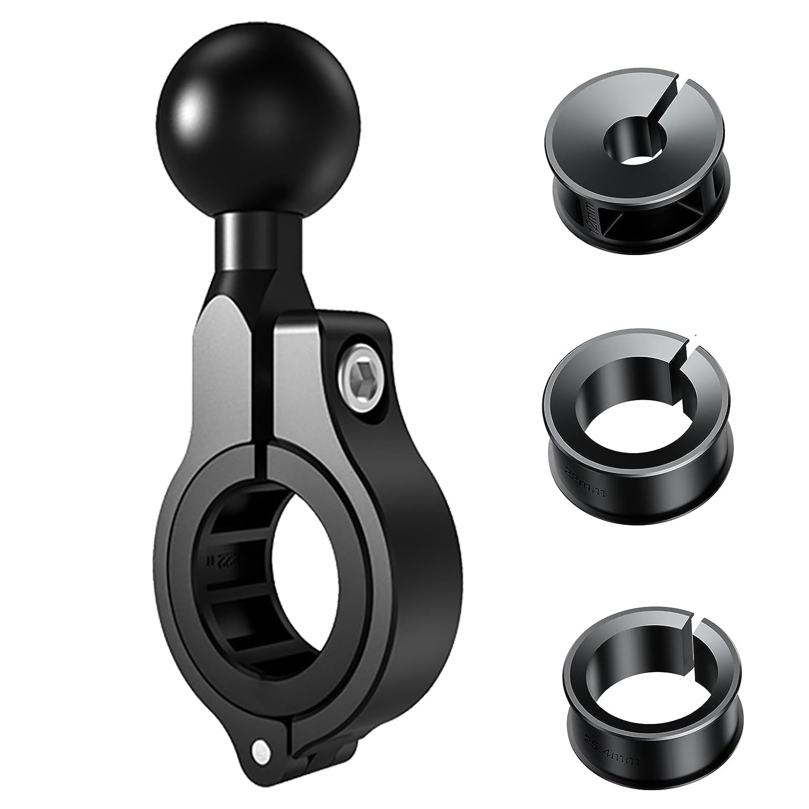 Imestou Aluminium 1'' Ball Mount Adapter, Imesotu Ball Base Fits To Handlebar Diameter 0.86'' 1'' 1.26'' Or Rear View Mirror Pol