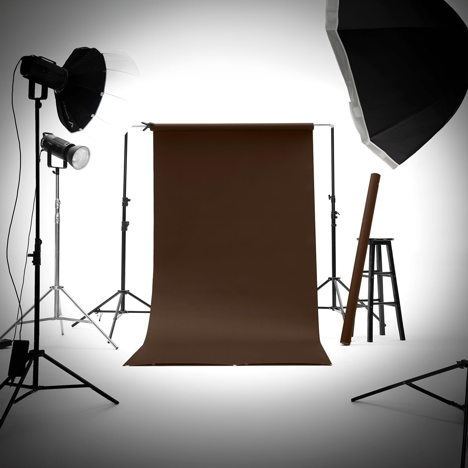 Kate Seamless Paper Backdrop Brown Paper Backdrop Seamless Backdrop Paper Rolls (53''X16.4' Coco Brown)
