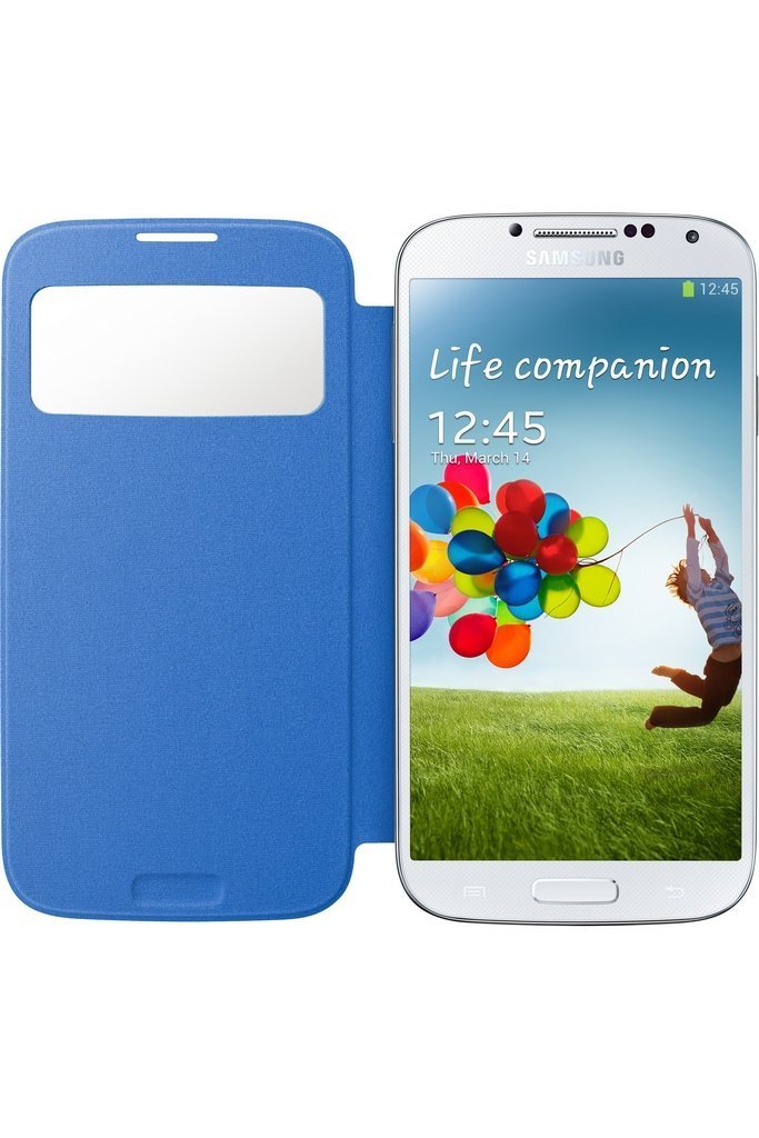 Samsung Galaxy S4 S-View Flip Cover Folio Case (Light Blue)