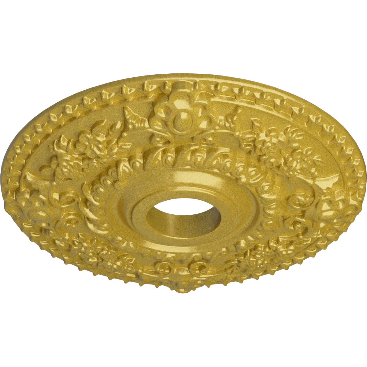 Ekena Millwork Cm18Rorgs Rose Ceiling Medallion Fits Canopies Up To 7 1/4, Rich Gold