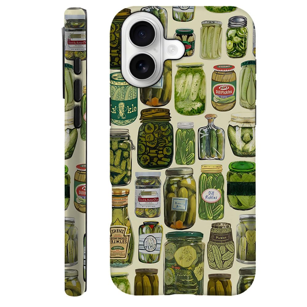 Compatible with iPhone 17,Durable & Shockproof Phone Case Cover Design - Pickle Dill Green Collage