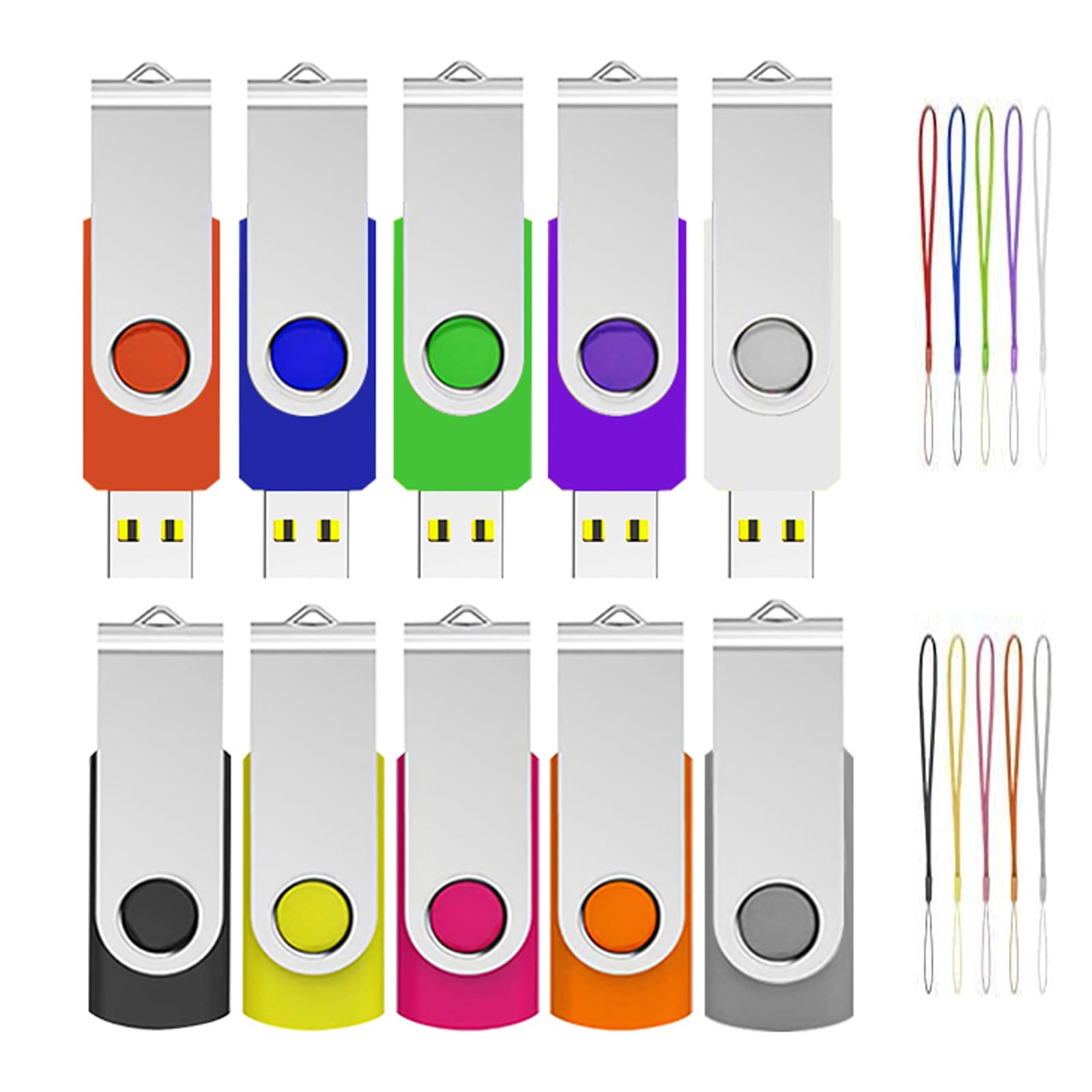 Usb 32Gb Flash Drive 10 Pack, Ablaze Usb 2.0 Memory Stick With Lanyards Swivel Thumb Drives Bulk Usb Drive 32Gb Pendrive Jump Dr
