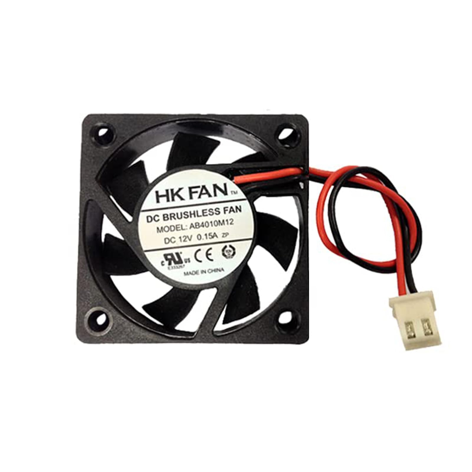 40Mm X 40Mm X 10Mm 4010 12V 0.15A Dc Brushless Ball Bearing Cooling Fan 2Pin Ab4010M12 Ul Tuv