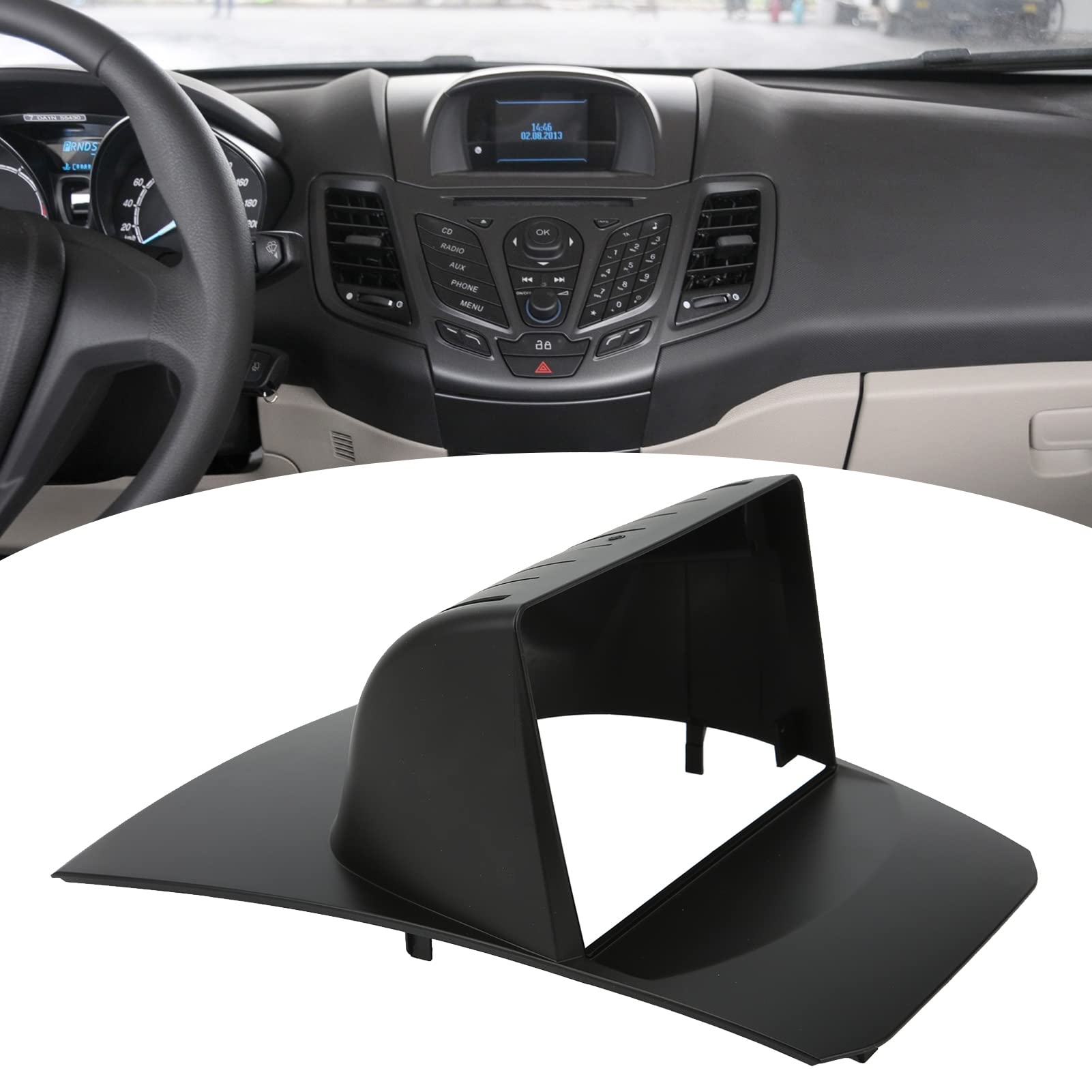Dash Mount Trim Fit For Fiesta 2009 2014, 9In 2Din Dash Radio Stereo Fascia Navigation Frame Replacement
