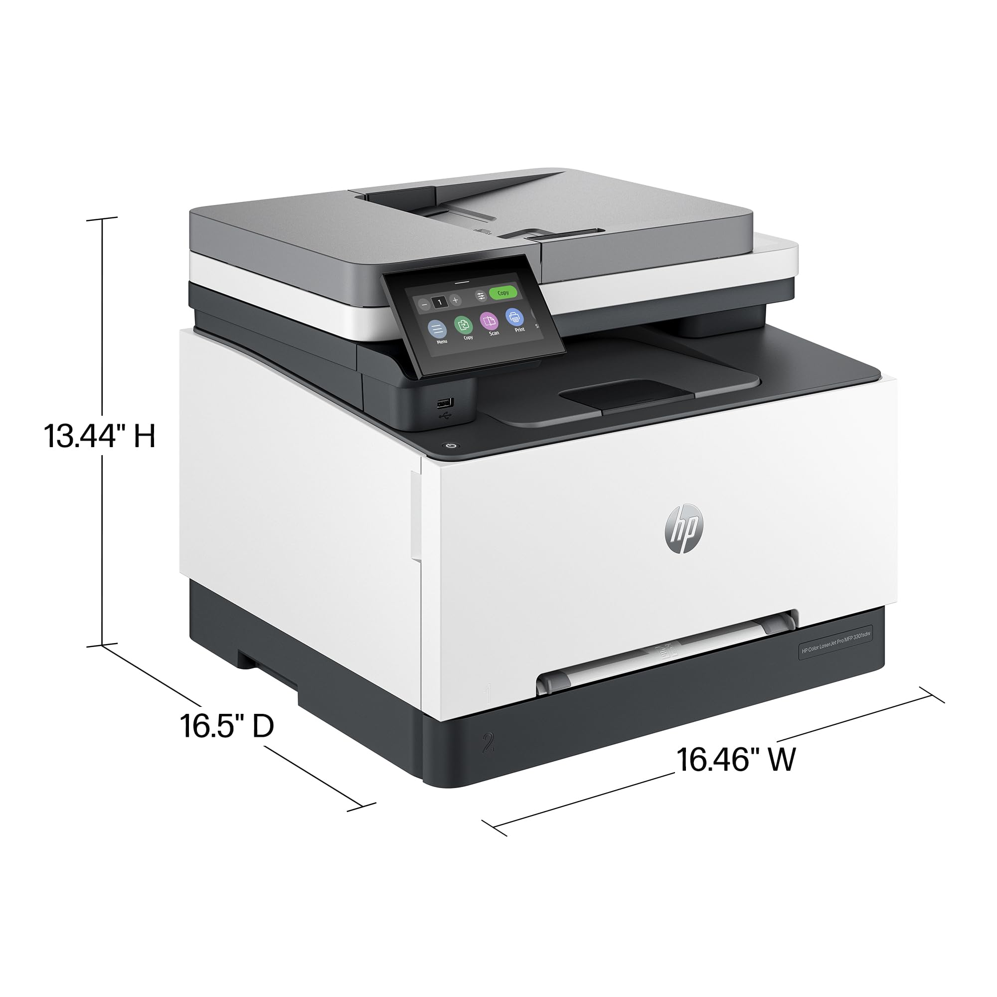 HP Color LaserJet Pro MFP 3301sdw All-in-One Printer, Wireless, Duplex, ADF, White, Model 499Q3F