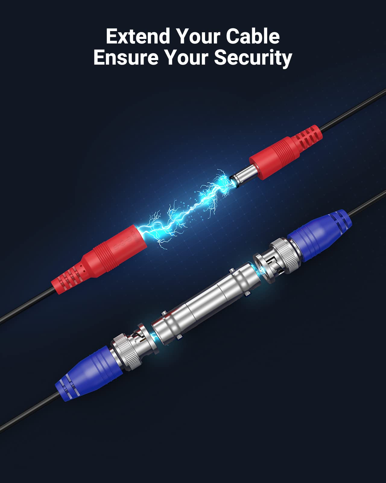 Annke 4 Pack 30M/100Ft All In One Video Power Cables, Bnc Extension Surveillance Camera Cables For Cctv Security Dvr System Inst