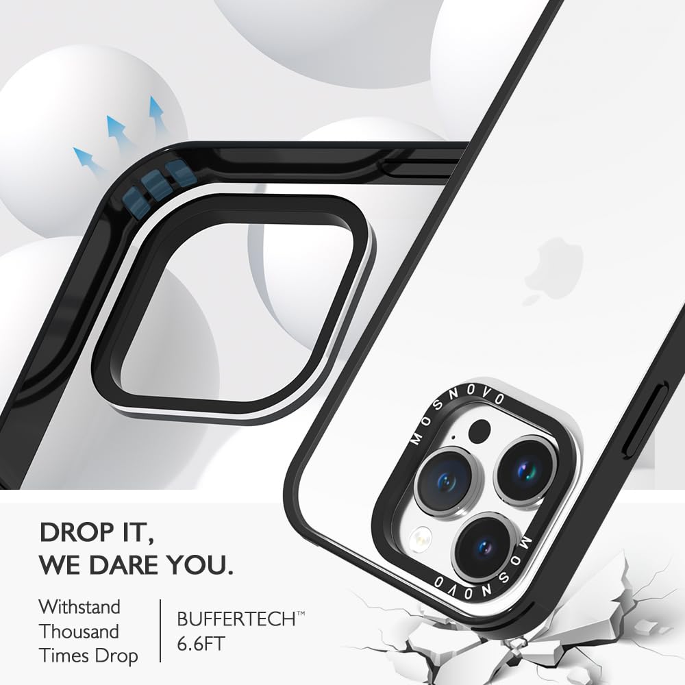 Mosnovo Case For Iphone 14 Pro, [Buffertech 6.6Ft Military Grade Drop Protection] [Anti Peel Off Tech] Clear Tpu Bumper Phone Ca