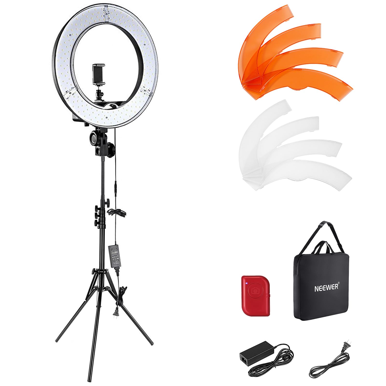 Neewer Ring Light 18Inch Kit: 55W 5600K Professional Led With Stand And Phone Holder, Soft Tube & Bag For Tattoo Lash Extension
