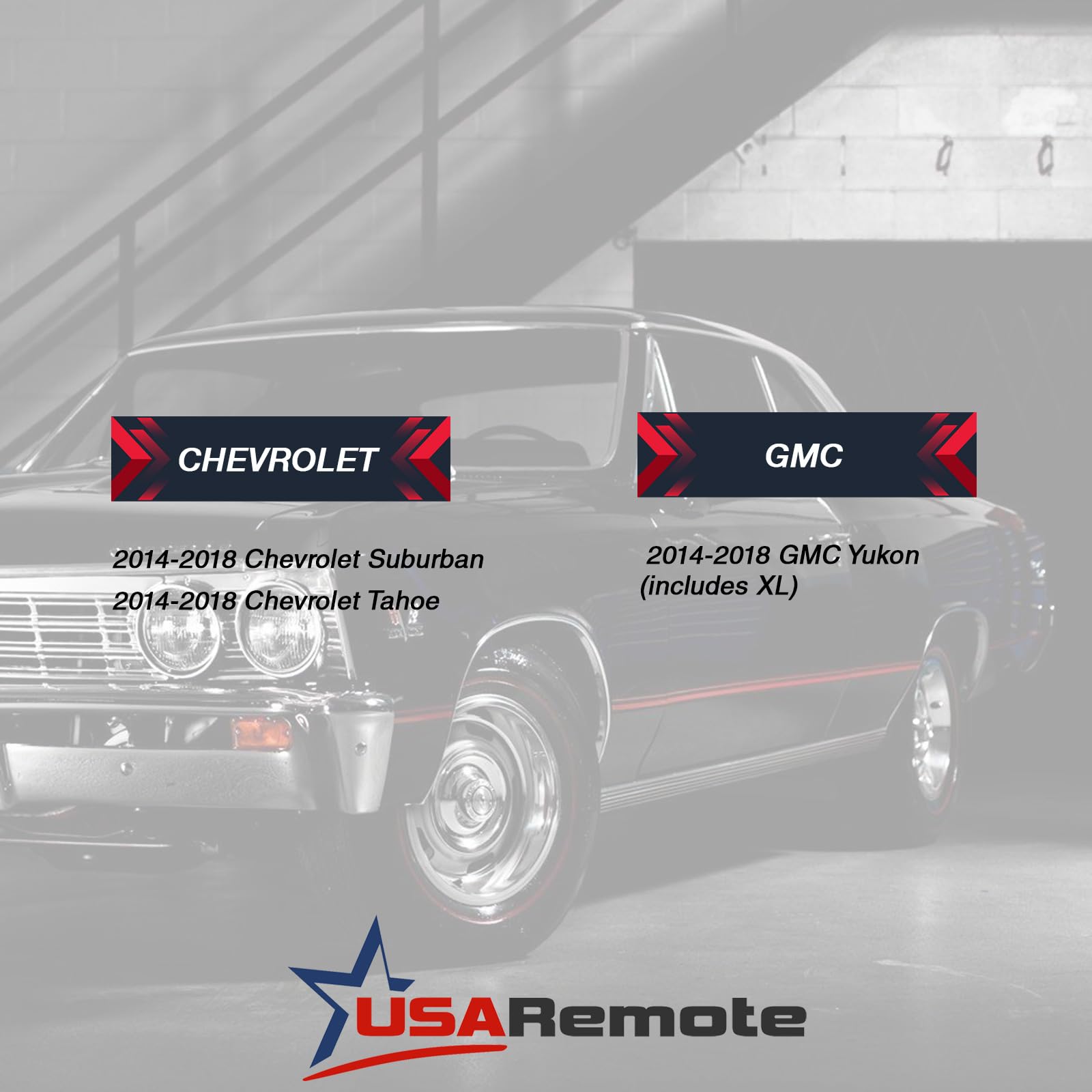 Key Fob Keyless Entry Remote Fits Chevy Tahoe Suburban/Gmc Yukon 2014 2015 2016 2017 (M3N 32337100 Chrome), Set Of 2