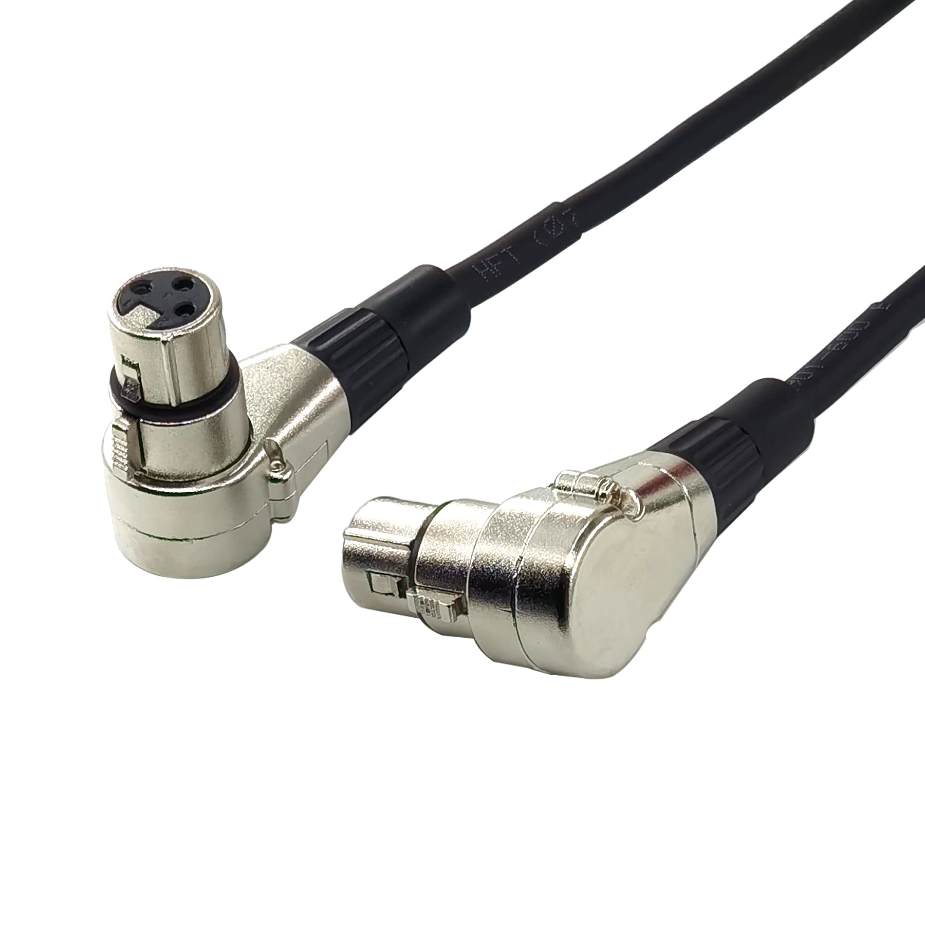 Wjstn Right Angle Xlr Microphone Cable, 90 Degree Female To Straight Male Balanced Cord 3 Ft 2Pack