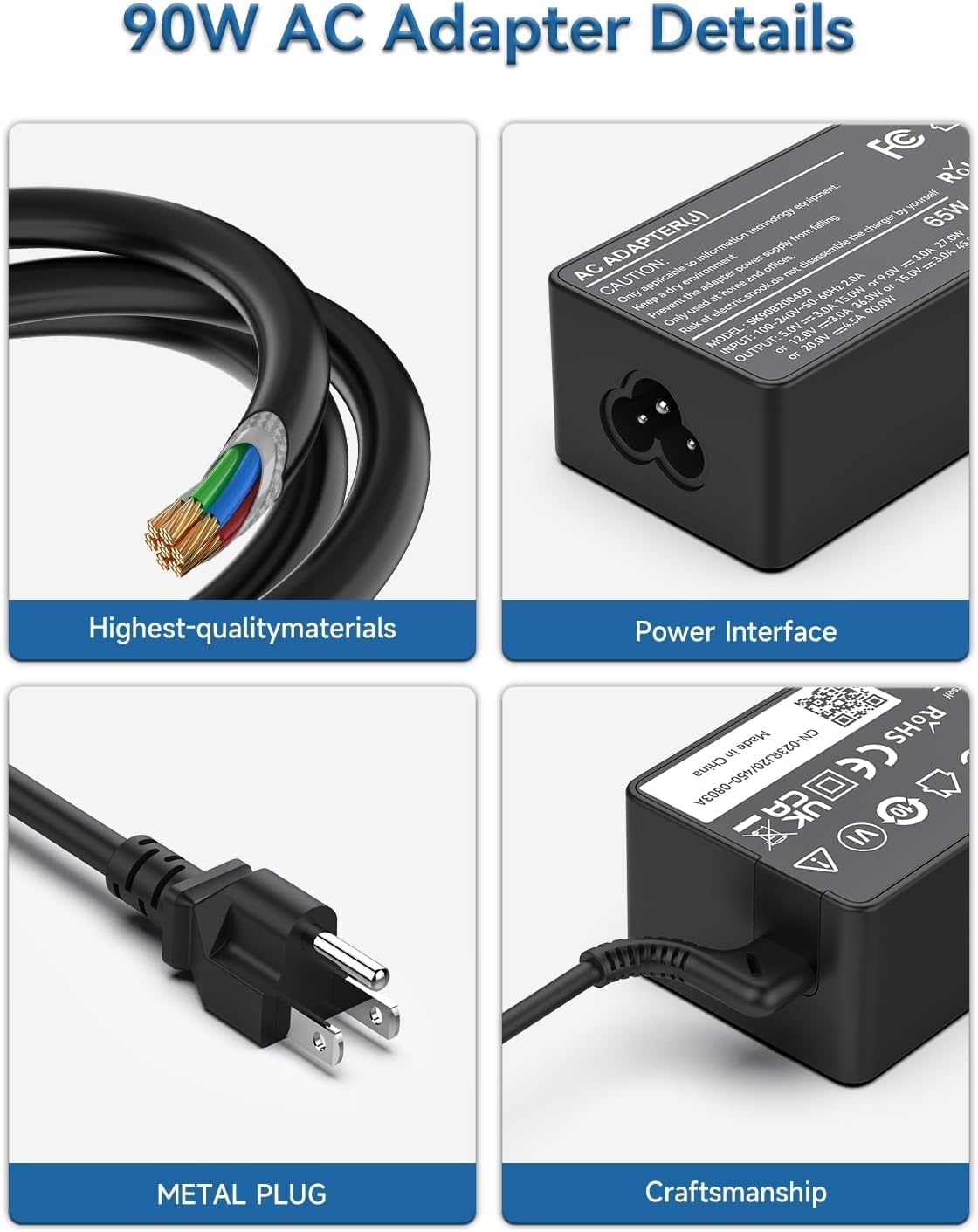 Usb C 45W Charger Laptop Charger, Universal Power Adapter For Hp, Lenovo, Dell, Acer, Asus, Samsung, Google Laptop Chromebook Power Supply Cord